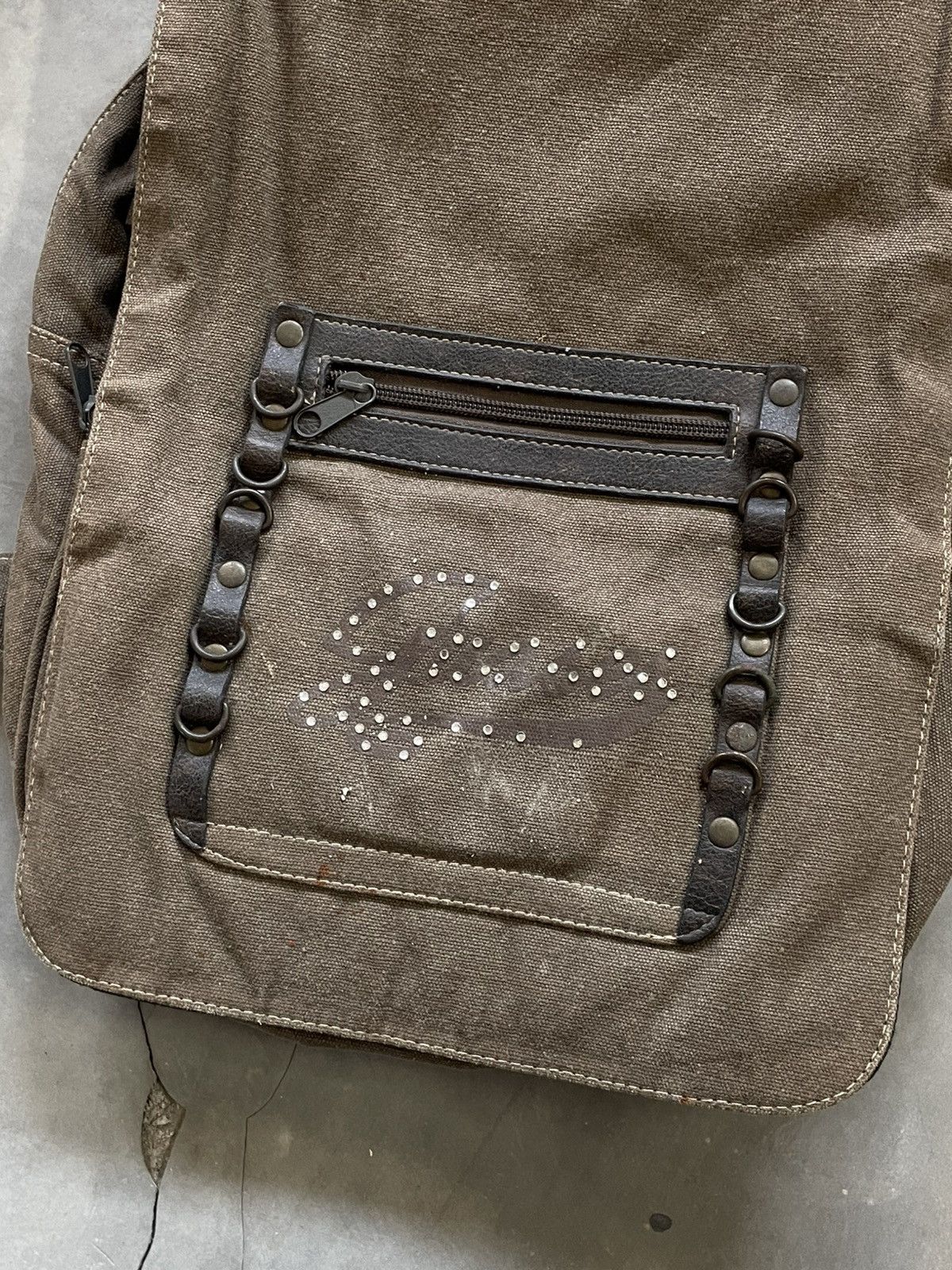 Japanese Brand Vintage Military Crossbody Studded Bag Heavy Weight Canvas Size ONE SIZE - 6 Thumbnail