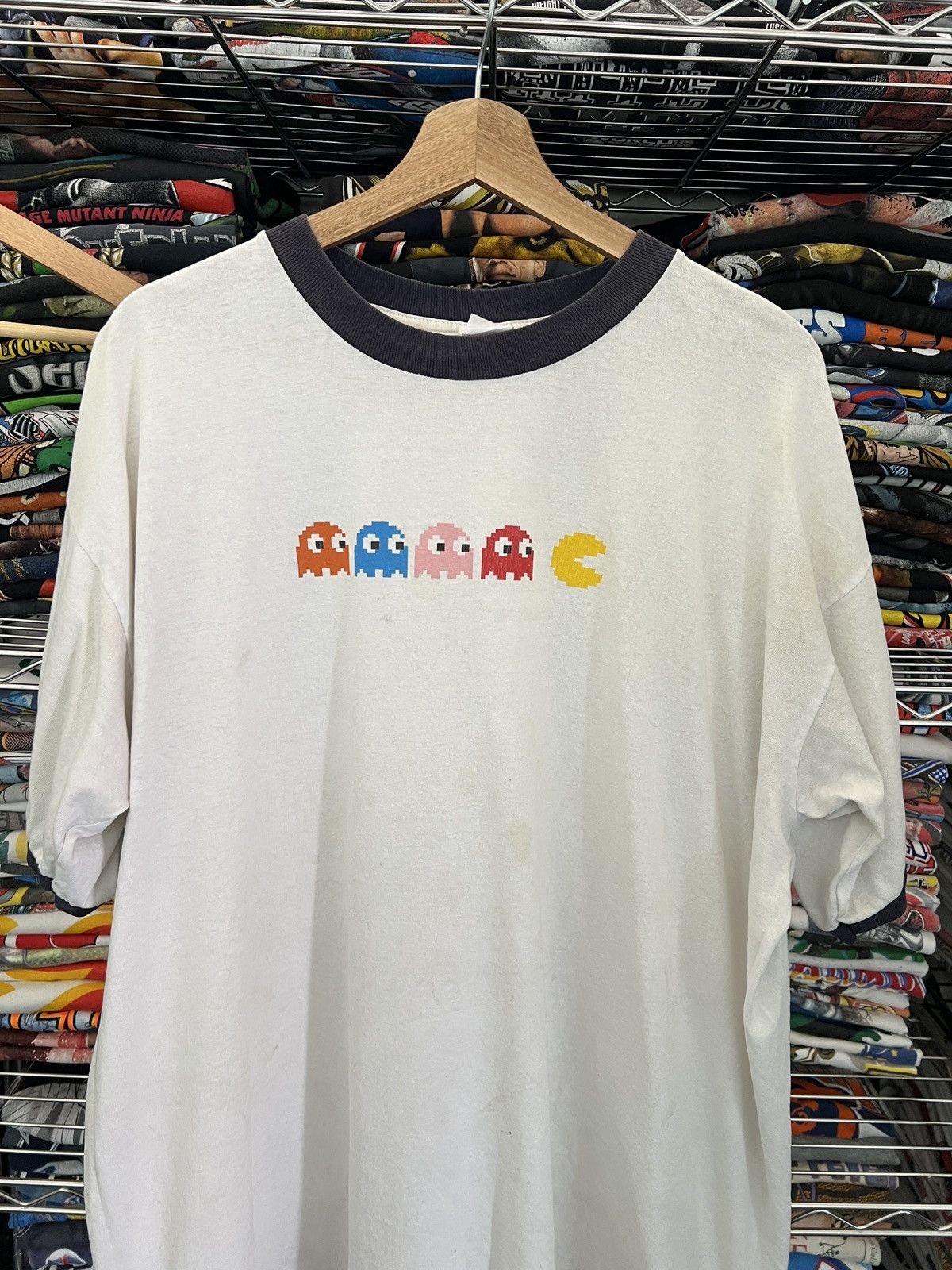 Nintendo 2005 Pacman 25th Anniversary Namco Videogame Ringer Tee Size US XL / EU 56 / 4 - 1 Thumbnail