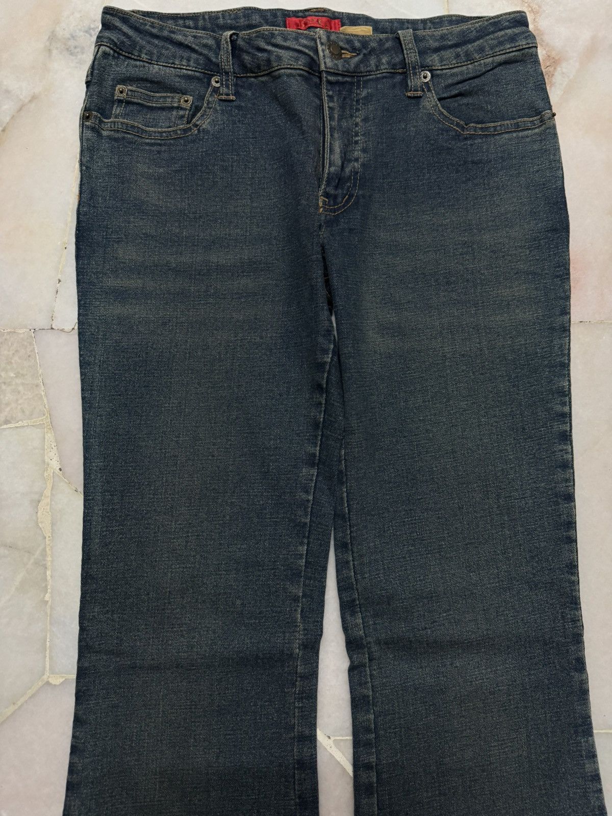 Designer 💥FLARED💥VINTAGE JAPANESE S.P.E BOOTCUT MUDWASH JEANS Size US 29 - 2 Thumbnail