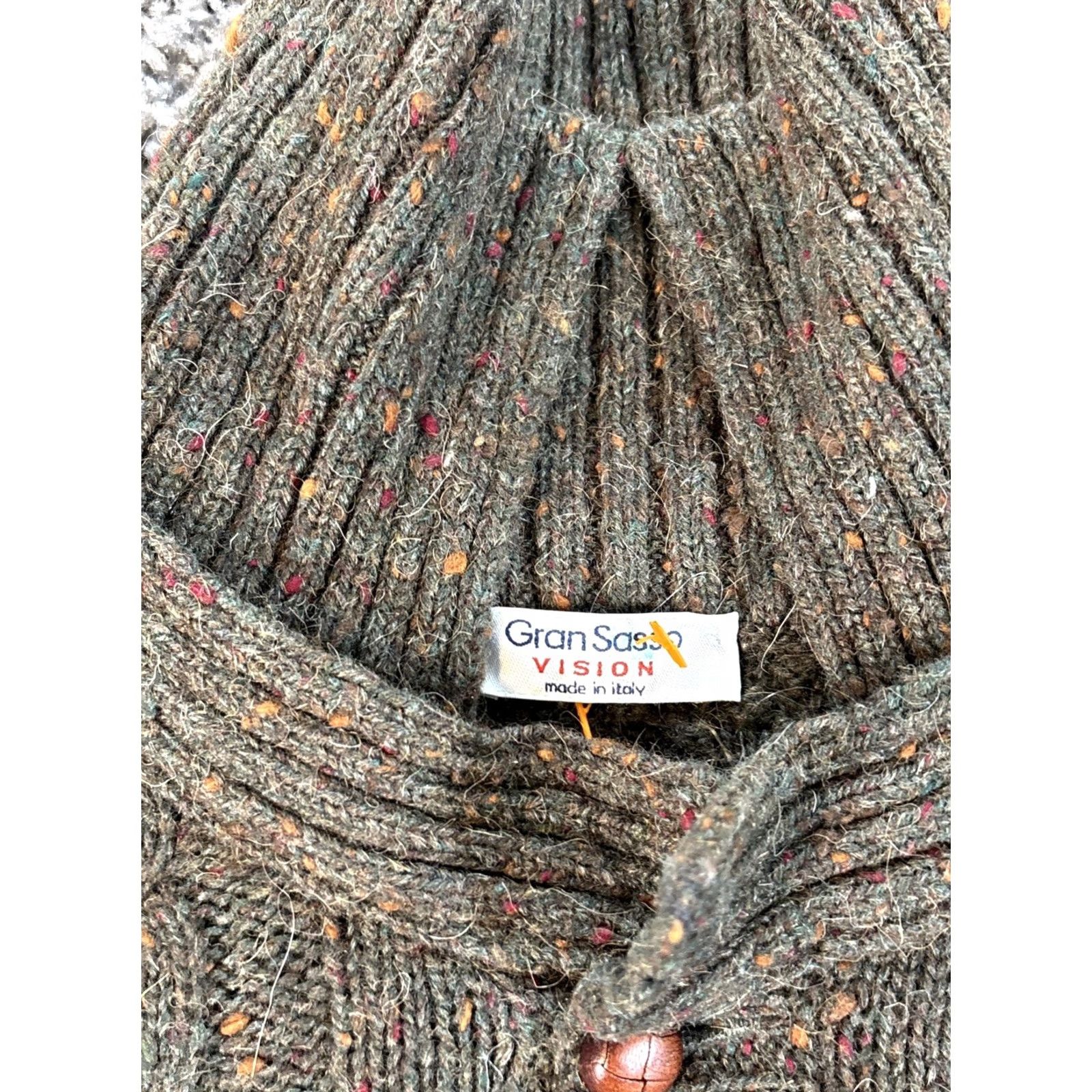 Gran Sasso Gran Sasso Sweater Men L Green Wool Knit Visions Mock Elbow Button Collared Classic Pullover Knitwear Size US L / EU 52-54 / 3 - 4 Thumbnail