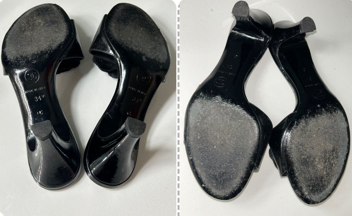 Chanel Chanel Black Camellia Embellished Peep Toe Heels size 34 1/2 Size US 4.5 / IT 34.5 - 12 Thumbnail