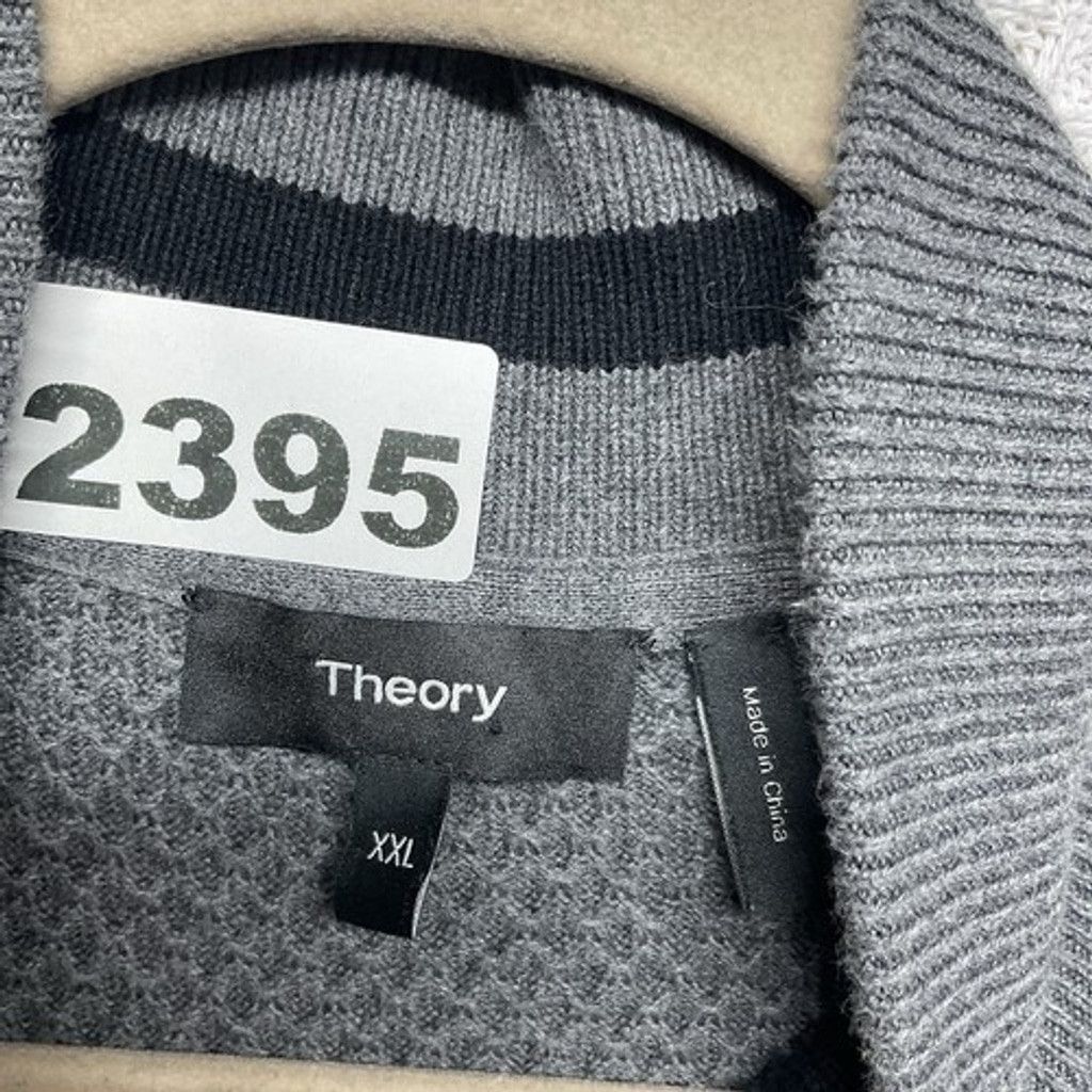Theory Theory Gray Waverly Waffle Textured Full Zip Cardigan Men2XL Size US XXL / EU 58 / 5 - 4 Thumbnail