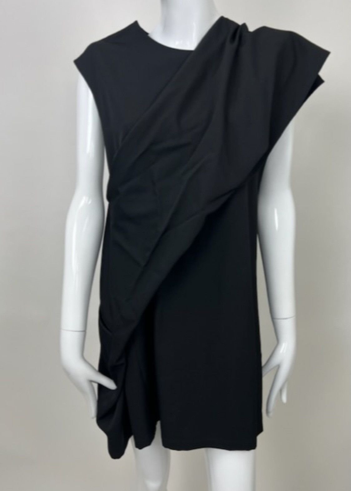 Limi Feu × Yohji Yamamoto Limi Feu Asymmetric Draped Wool Dress Size S / US 4 / IT 40 - 2 Thumbnail