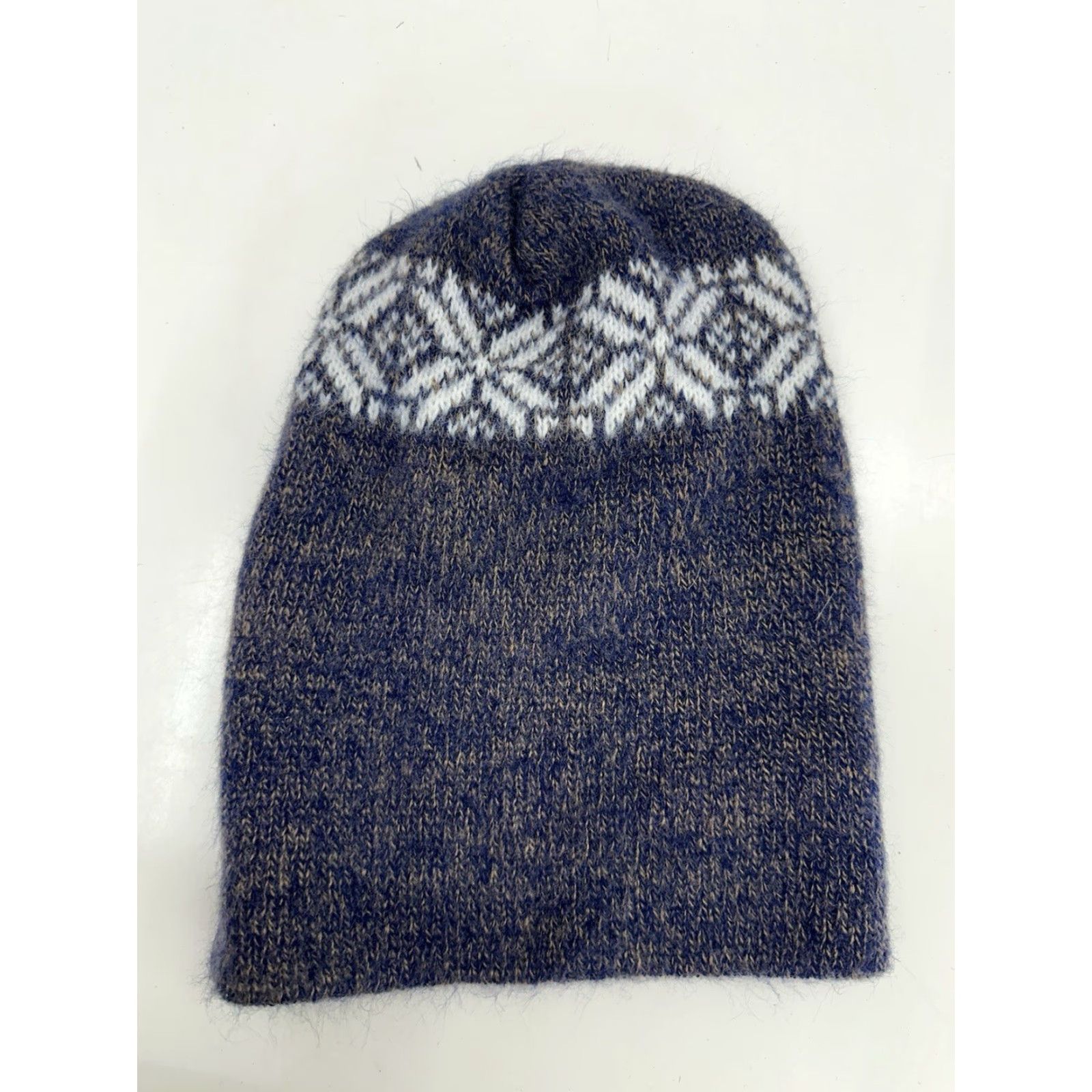 Vintage Unbranded Womens Hat Blue Snowflake Beanie Pull On Knit Hat Beanie Womens Blue Snowflake Knit Casual Outdoor Winter Beanie Womens Hats Size ONE SIZE - 4 Thumbnail