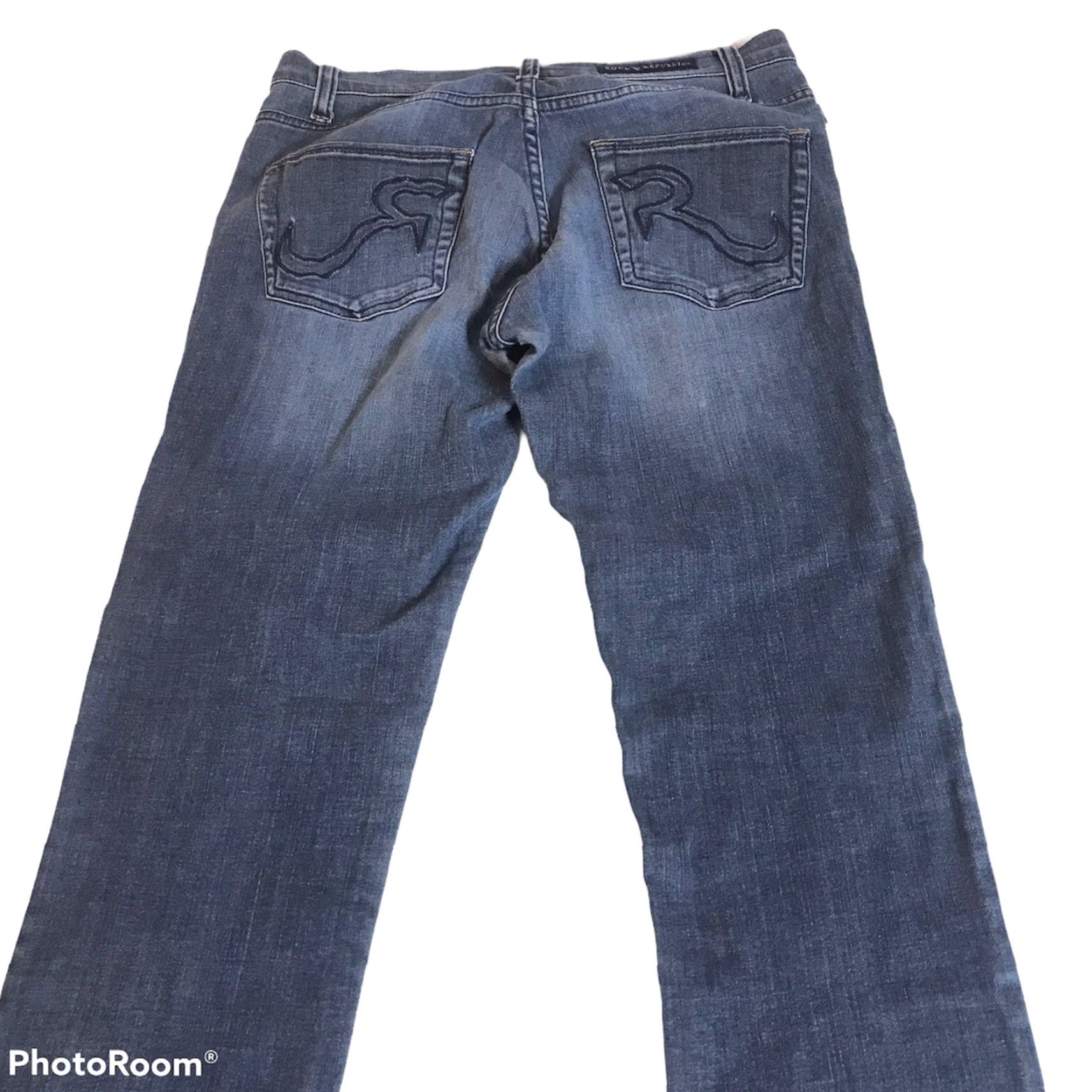 Vintage VINTAGE Rock & Republic BERLIN Womens 8 M Mid Rise Slim Straight Medium Wash Blue Size 30" / US 8 / IT 44 - 6 Thumbnail