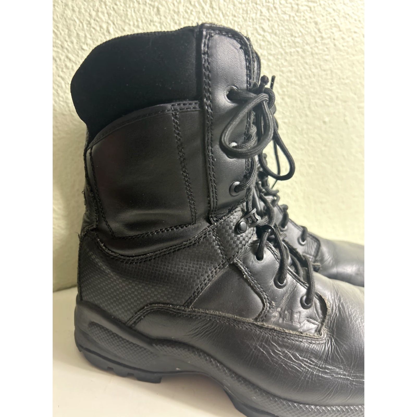 Vintage 5.11 Tactical ATAC Shield 8" Side Zip Comp. Toe Boot 12003 Black Size 10 Men Leather Zipper Combat Round Toe Lace Up M Size US 10 / EU 43 - 5 Thumbnail