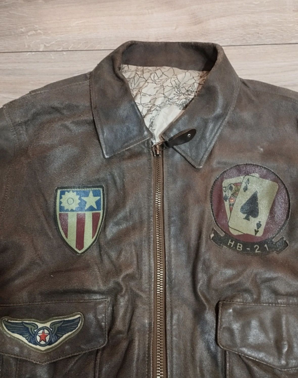 Vintage Vintage Military leather jacket L bomber flight aviator Size US L / EU 52-54 / 3 - 3 Thumbnail