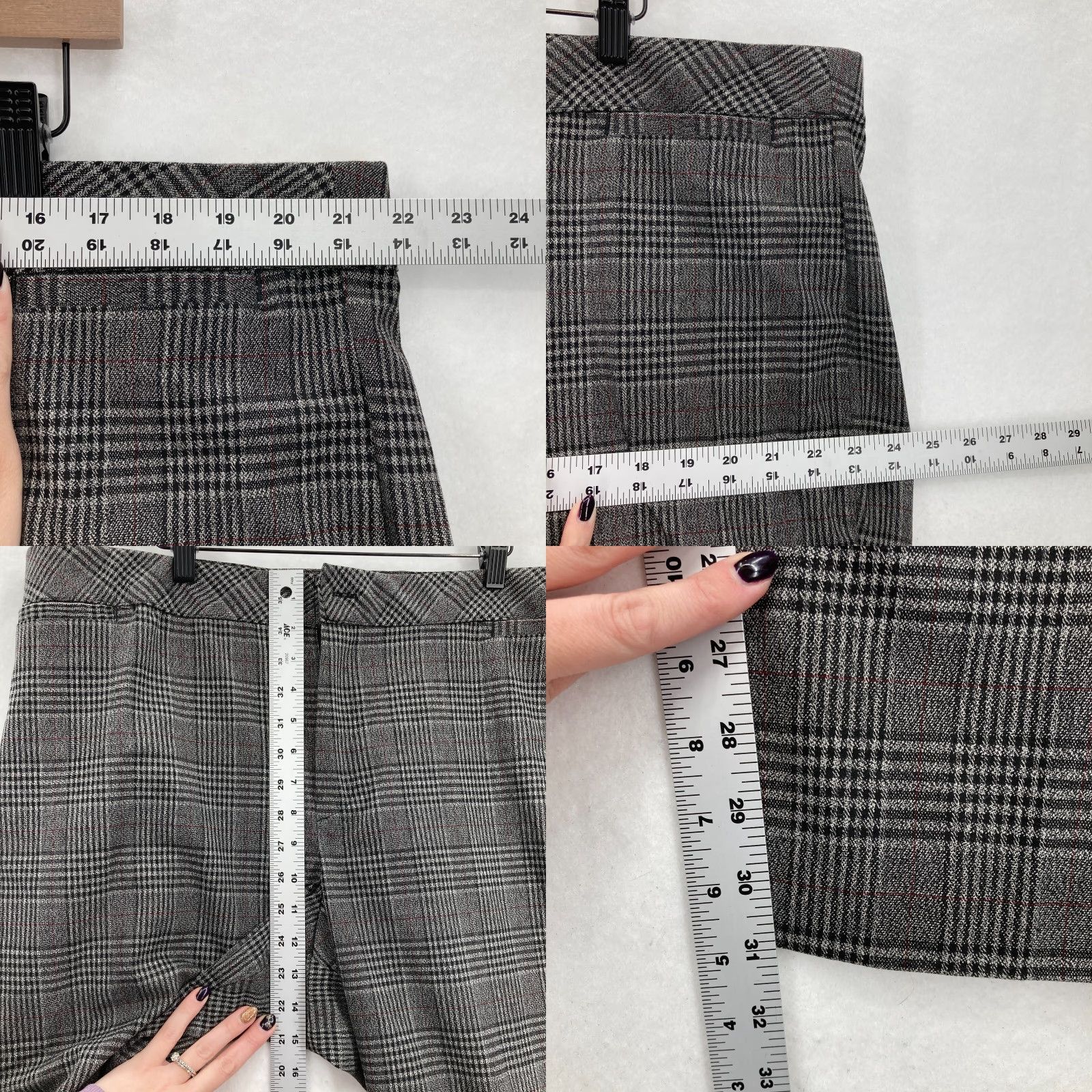 Vintage CJ Banks Dress Pants Women's Plus 22W Gray Plaid Stretch Slim Leg Career Casual Pants Size 40" / US 18 - 8 Thumbnail