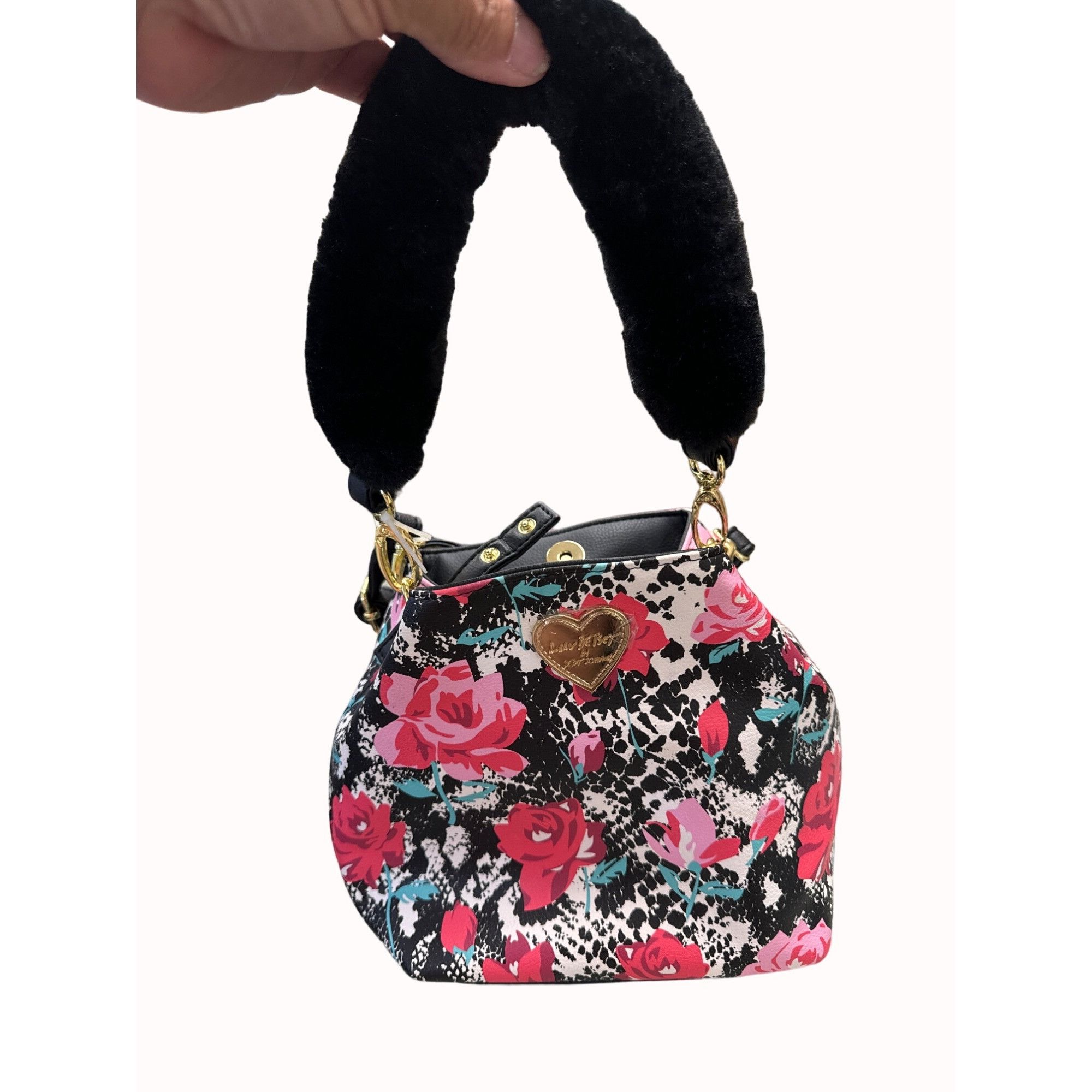 Betsey Johnson Betsey Johnson women’s black red flora clutch crossbody purs Size ONE SIZE - 12 Thumbnail