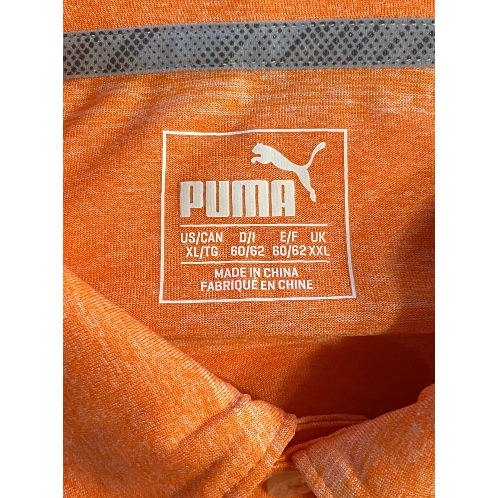 Puma PUMA Golf Polo Shirt Mens XL Orange Striped Short Sleeve Button Collared Performance Activewear Casual Sportswear Size US XL / EU 56 / 4 - 5 Thumbnail