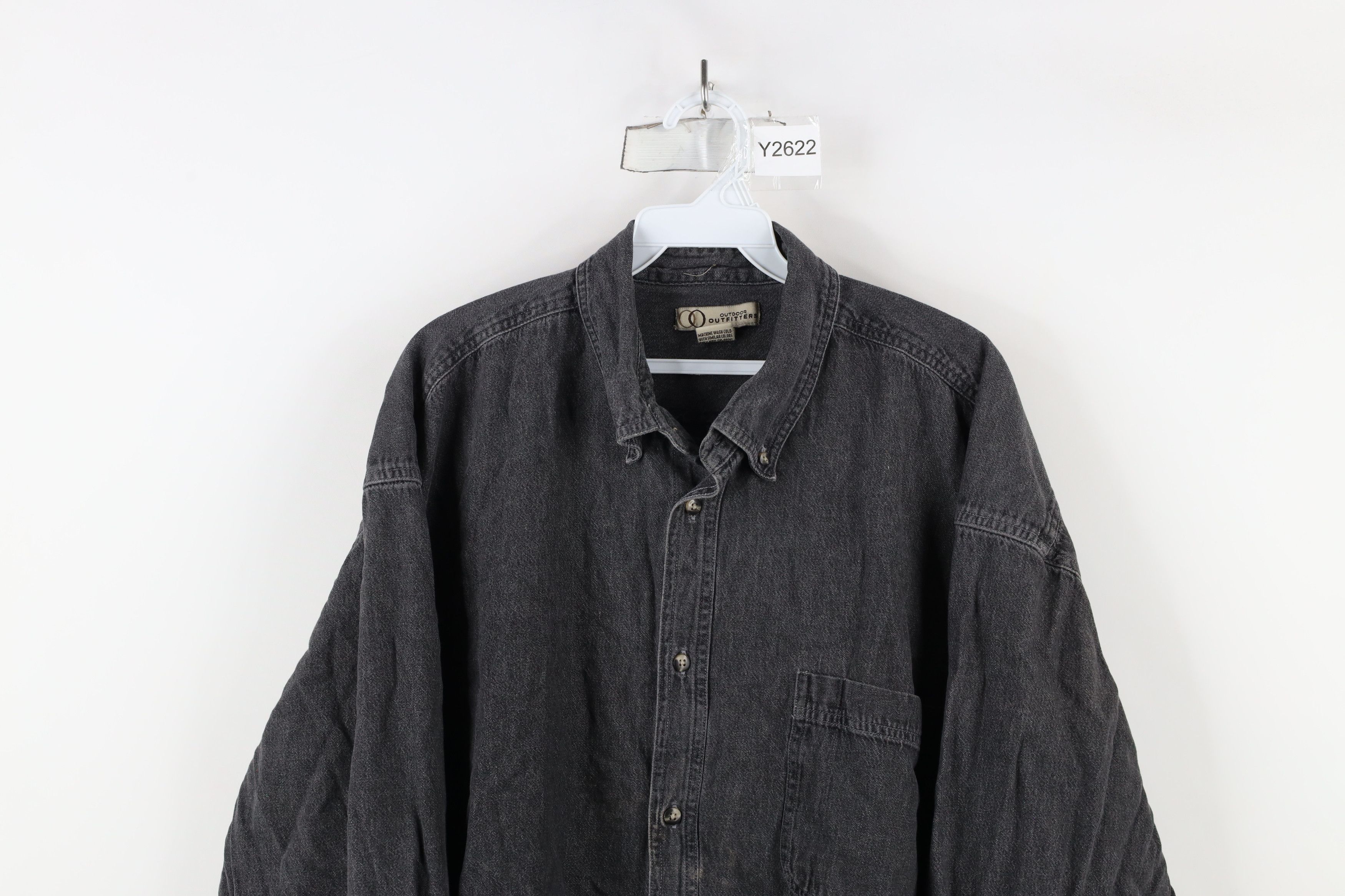 Vintage Vintage 90s Streetwear Jean Collared Button Down Shirt Black Size US XXL / EU 58 / 5 - 2 Thumbnail