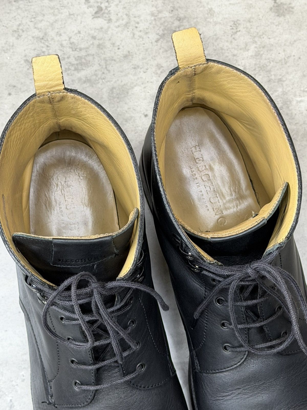 Heschung Heschung Black Leather Cap Toe Lace Up Ankle Boots Size 9 Size US 10 / EU 43 - 20 Thumbnail