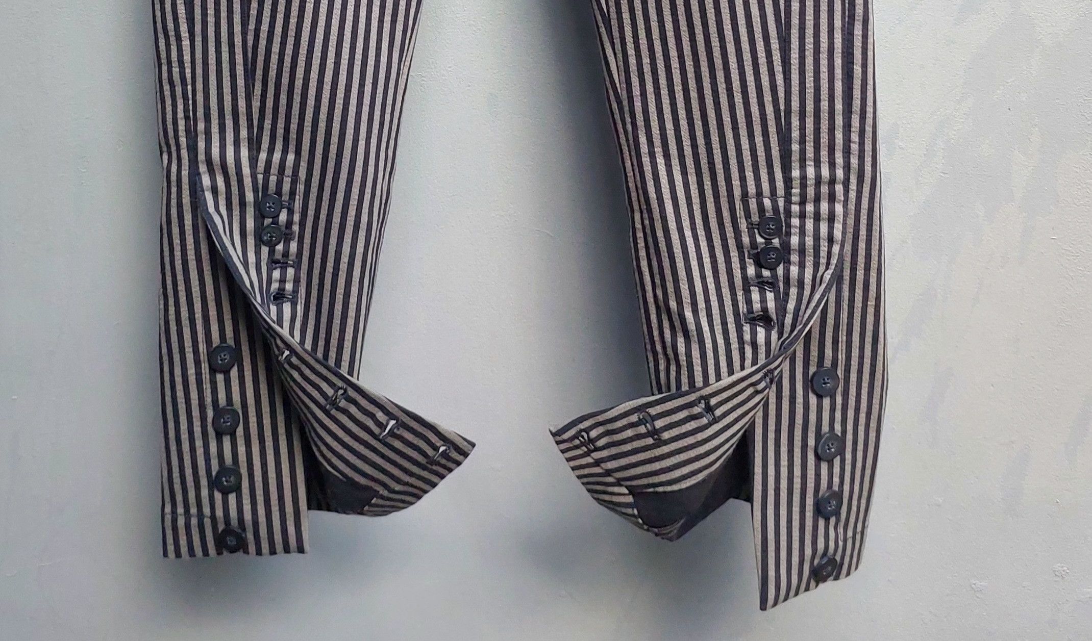 Ann Demeulemeester Ann Demeulemeester Striped Slim Pants with Buttoned Hem Size US 32 / EU 48 - 5 Thumbnail