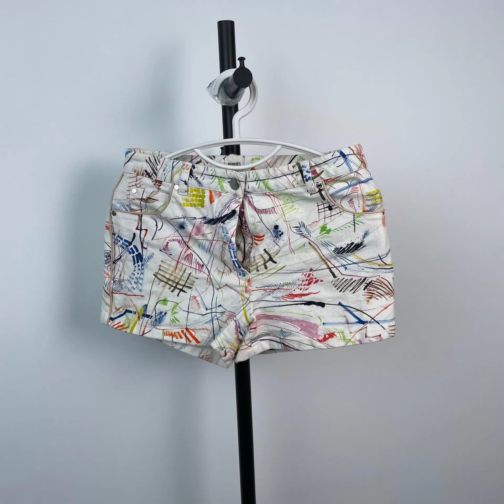 Hermes Hermès Denim Printed Shorts 36 Size 26" / US 2 / IT 38 - 1 Thumbnail