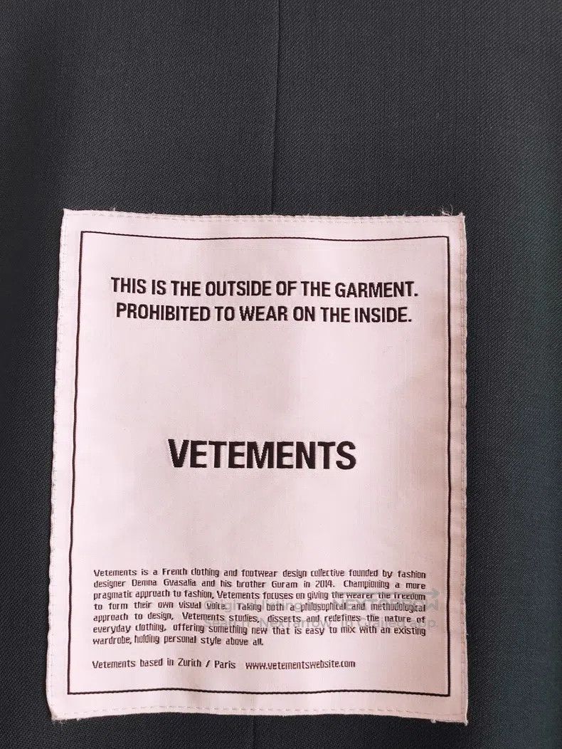 Vetements Vetements Navy Green Manual Suit Size US S / EU 44-46 / 1 - 7 Thumbnail