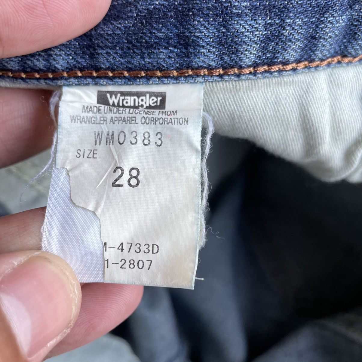 Wrangler 🔥Vintage Wrangler WM0383 Stoned Washed Ripped Denim Jeans Size US 29 - 13 Thumbnail