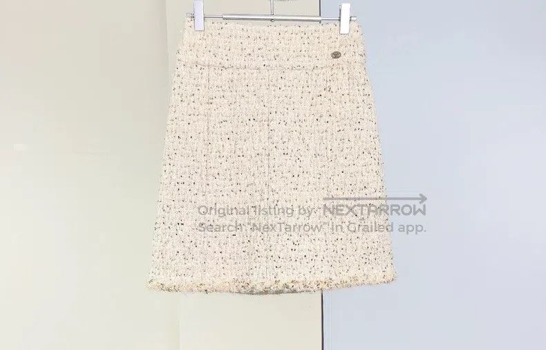 Chanel Chanel 19A Byzantine series white gold knitted skirt Size 42" / US 20 - 1 Thumbnail