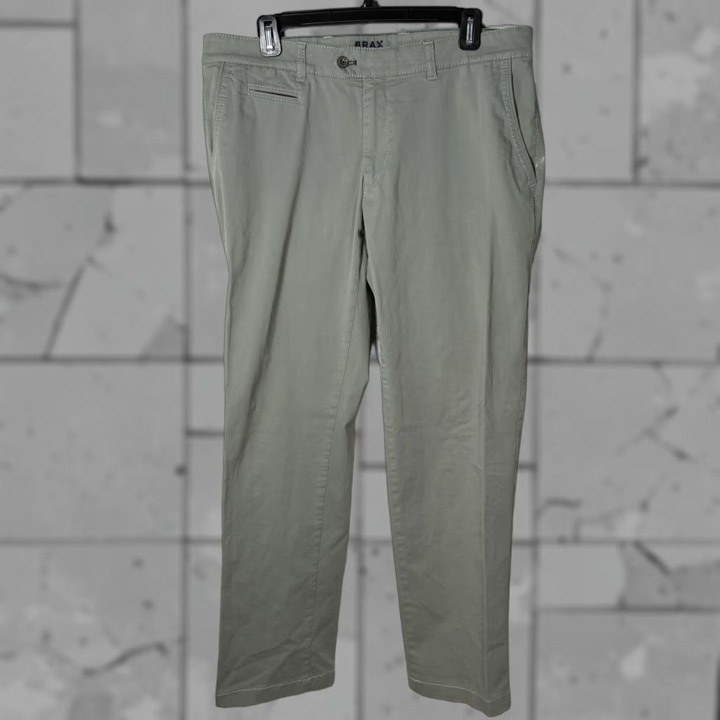 BRAX VINTAGE Brax Men’s Chino Pants Casual Green Size 34x32 Size US 34 / EU 50 - 1 Thumbnail
