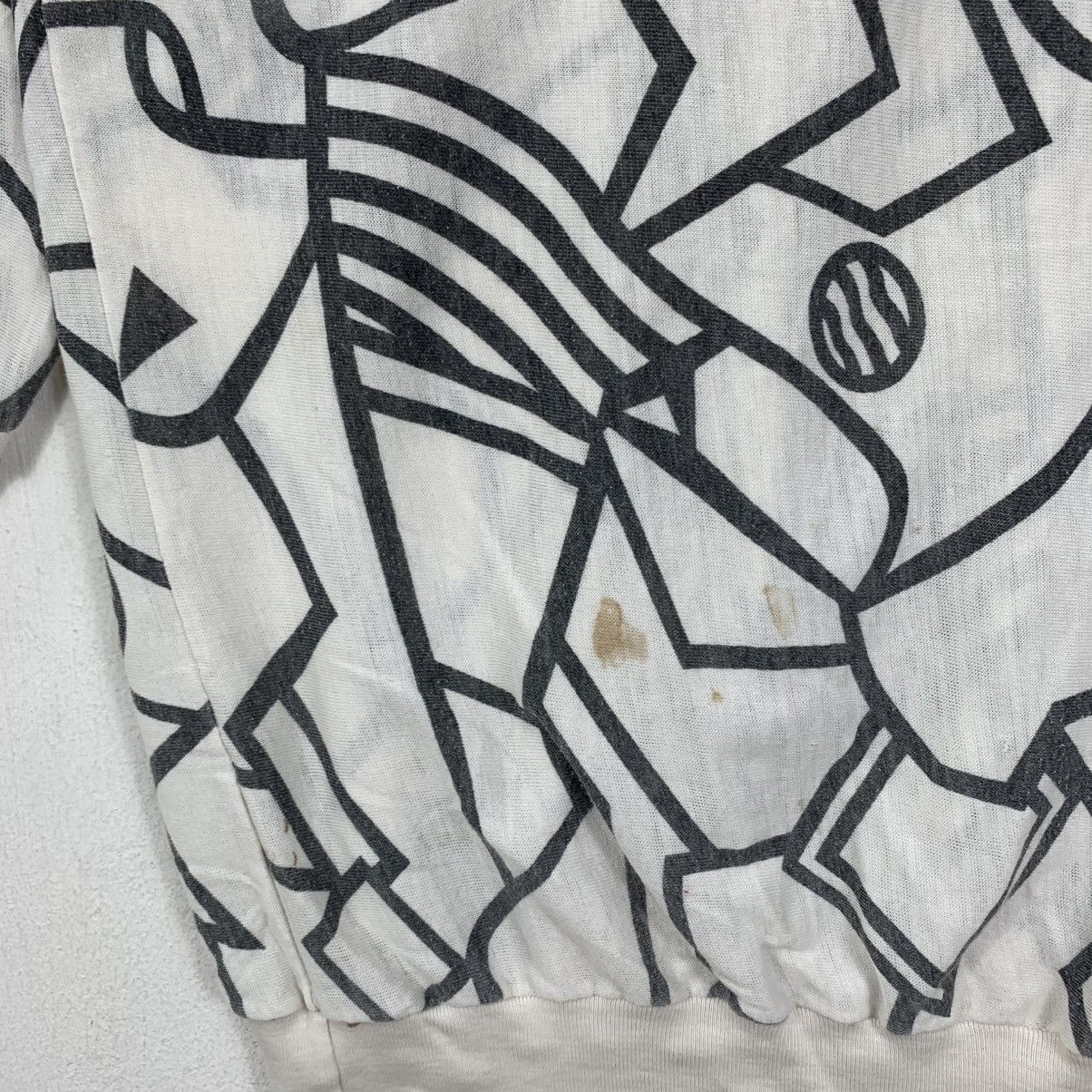 Vintage JUST FITZ Made In USA Abstract Overprint Long Sleeve Tshirt Size US S / EU 44-46 / 1 - 4 Thumbnail