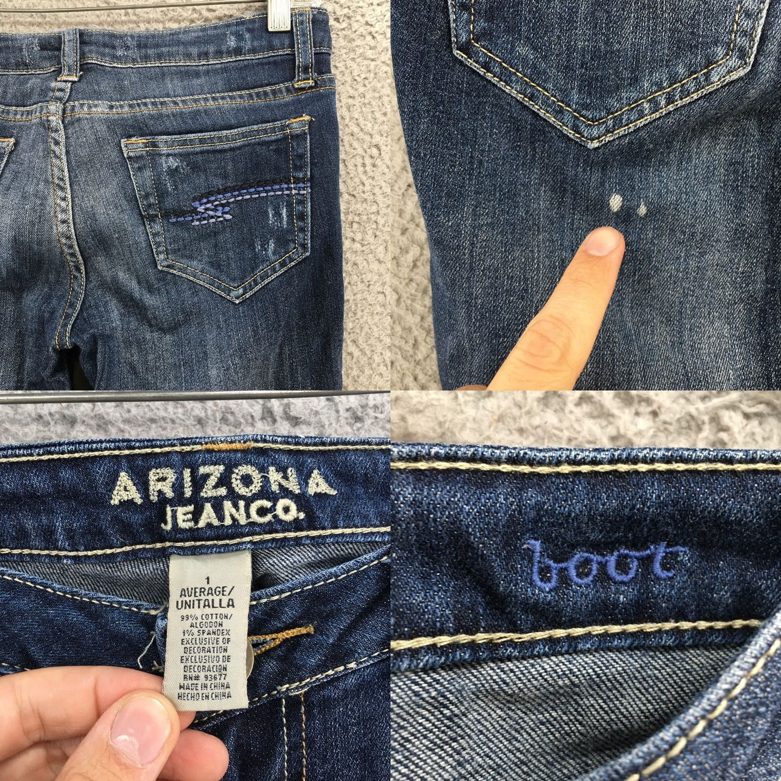 Vintage Arizona Jean Co. Bootcut Jeans Womens 1 Average Blue Denim Zip Jeans Womens Regular 28 Inseam 30.5 in Shoes? No — (adjusted) Size 25" / US 0 / IT 36 - 9 Thumbnail