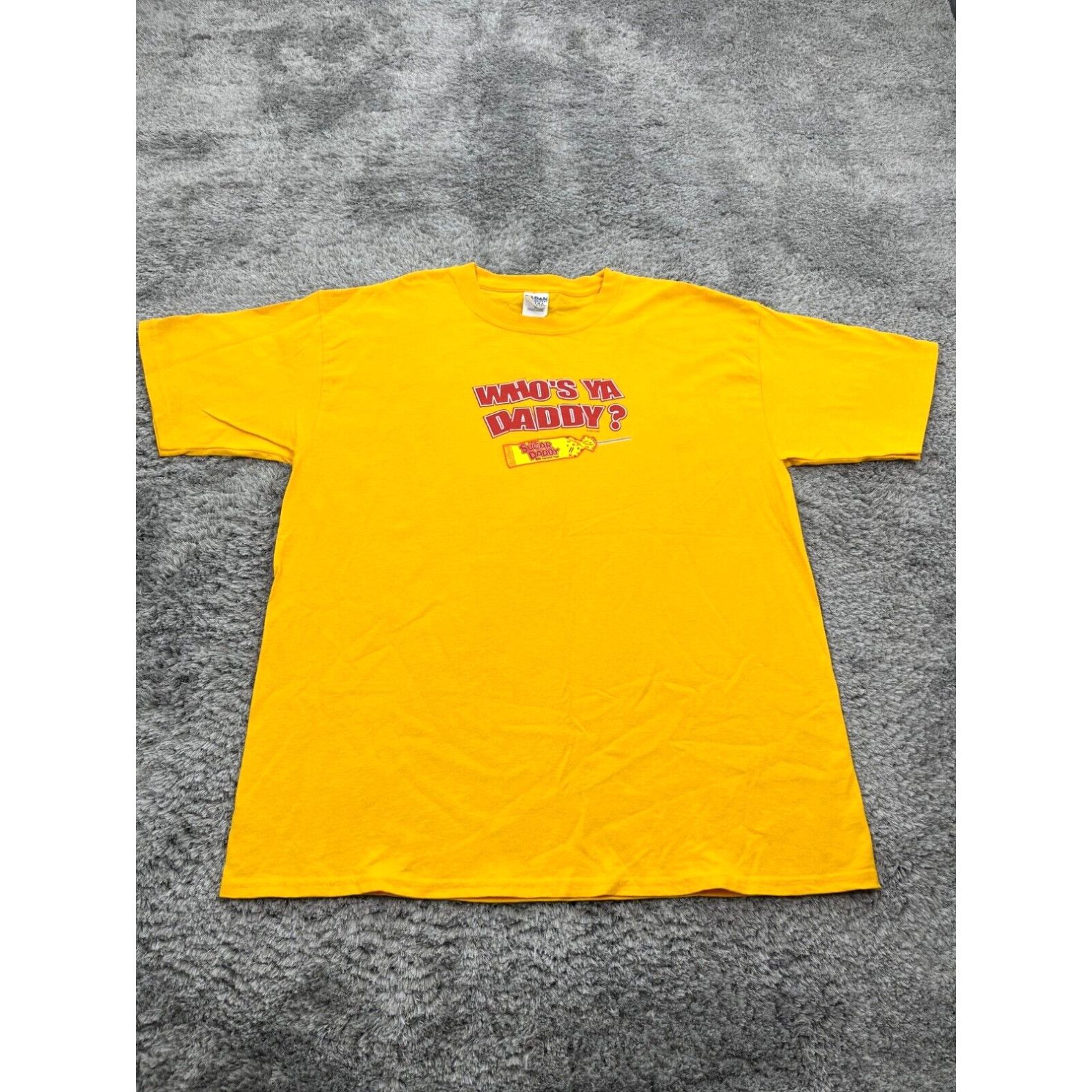 Gildan Vintage Sugar Daddy Shirt Mens Extra Large XL Yellow 2003 Whos ya  Daddy Crewneck | Grailed