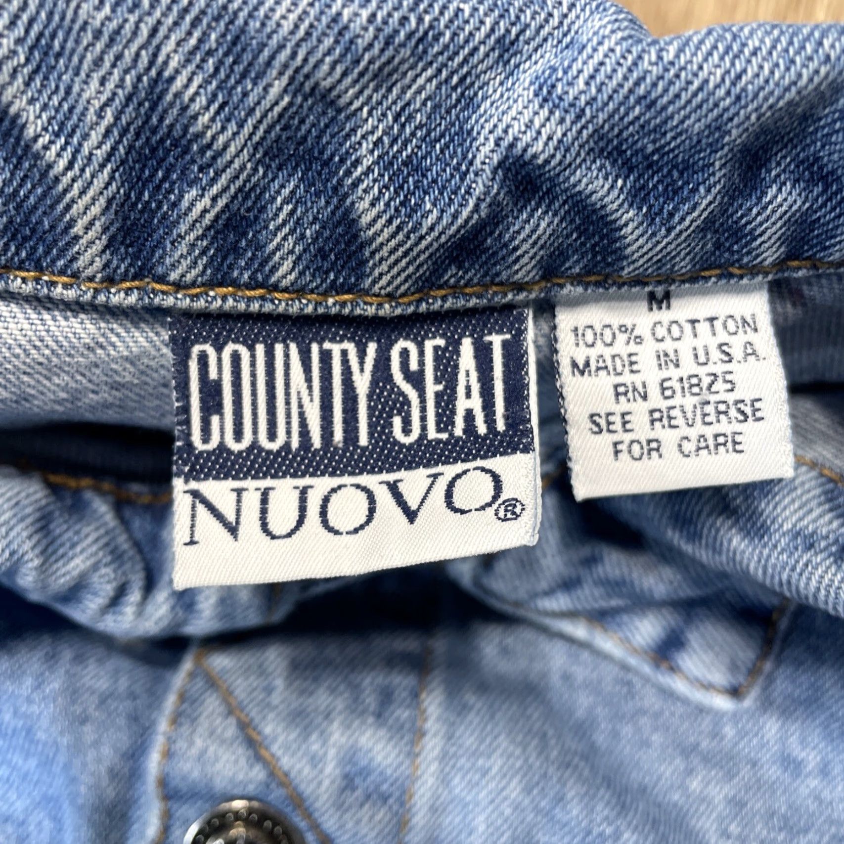 Denime VINTAGE NUOVO COUNTY SEAT Denim Vest Womens Medium Blue Biker Moto Casual 90s Size 32" / US 10 / IT 46 - 2 Thumbnail
