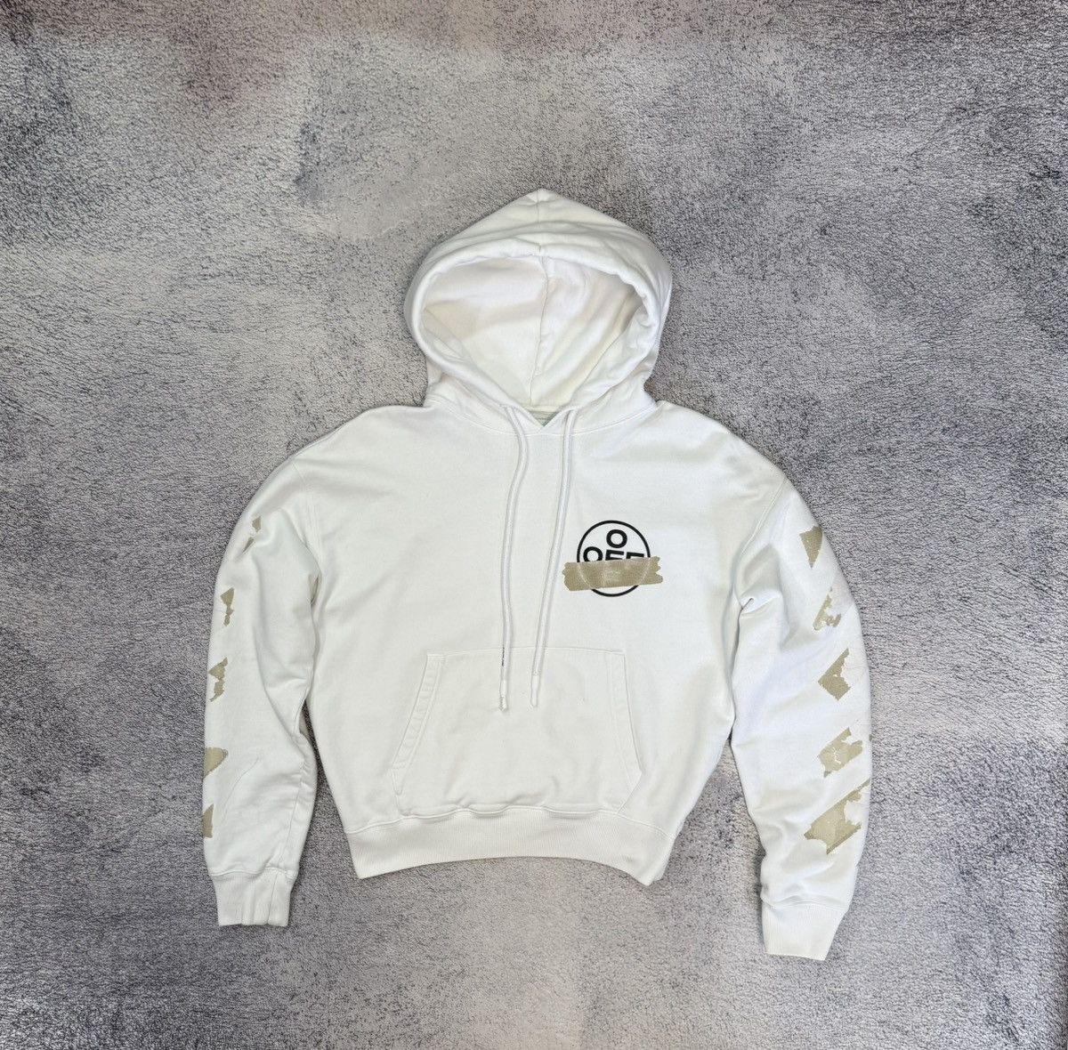 Off-White Off-White Tape Diag Arrows Hoodie White Beige Men S Portugal Size US S / EU 44-46 / 1 - 3 Thumbnail