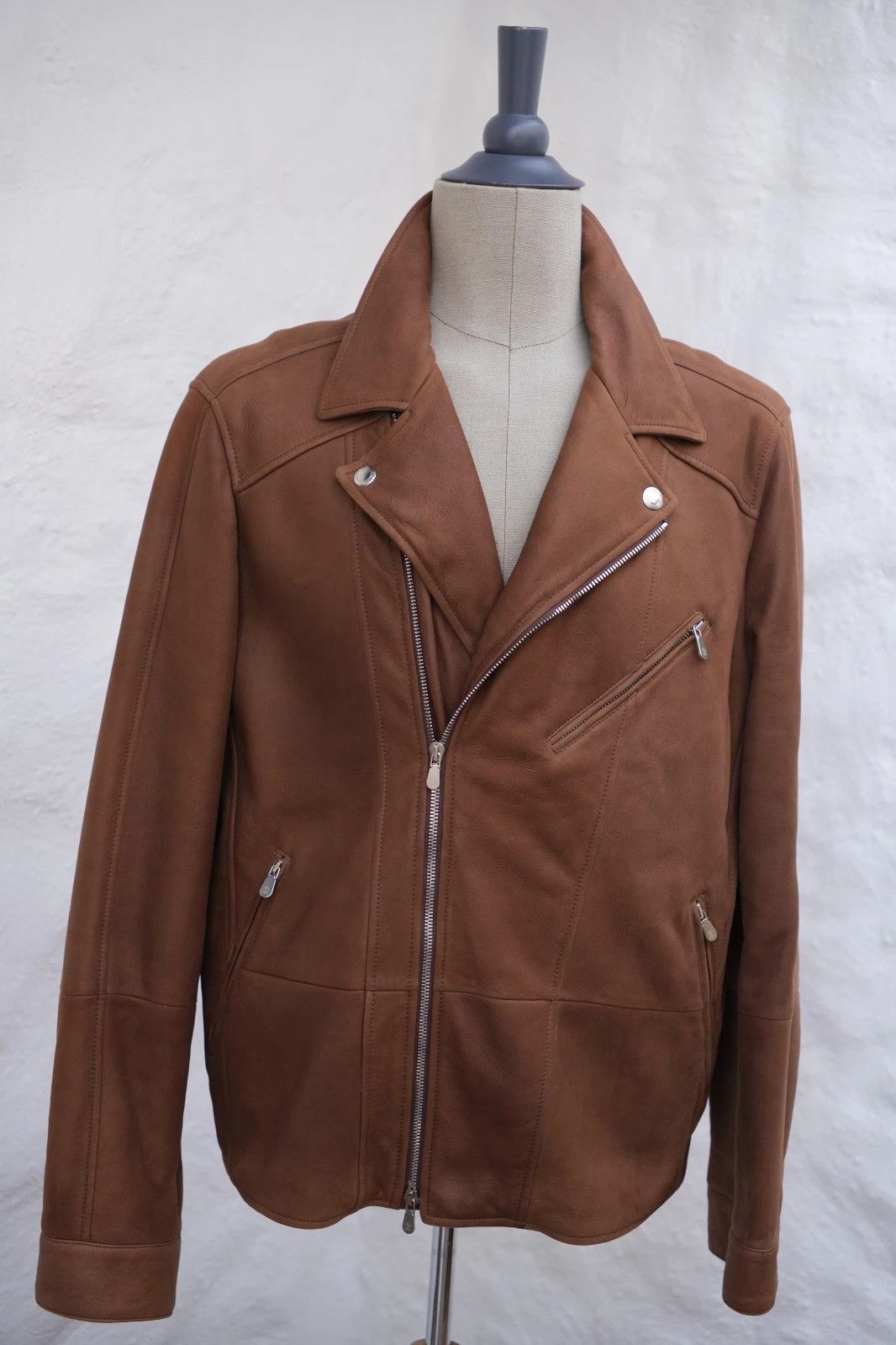 Brunello Cucinelli NEW Brunello Cucinelli Shearling Biker Brown XL Size US XL / EU 56 / 4 - 1 Thumbnail