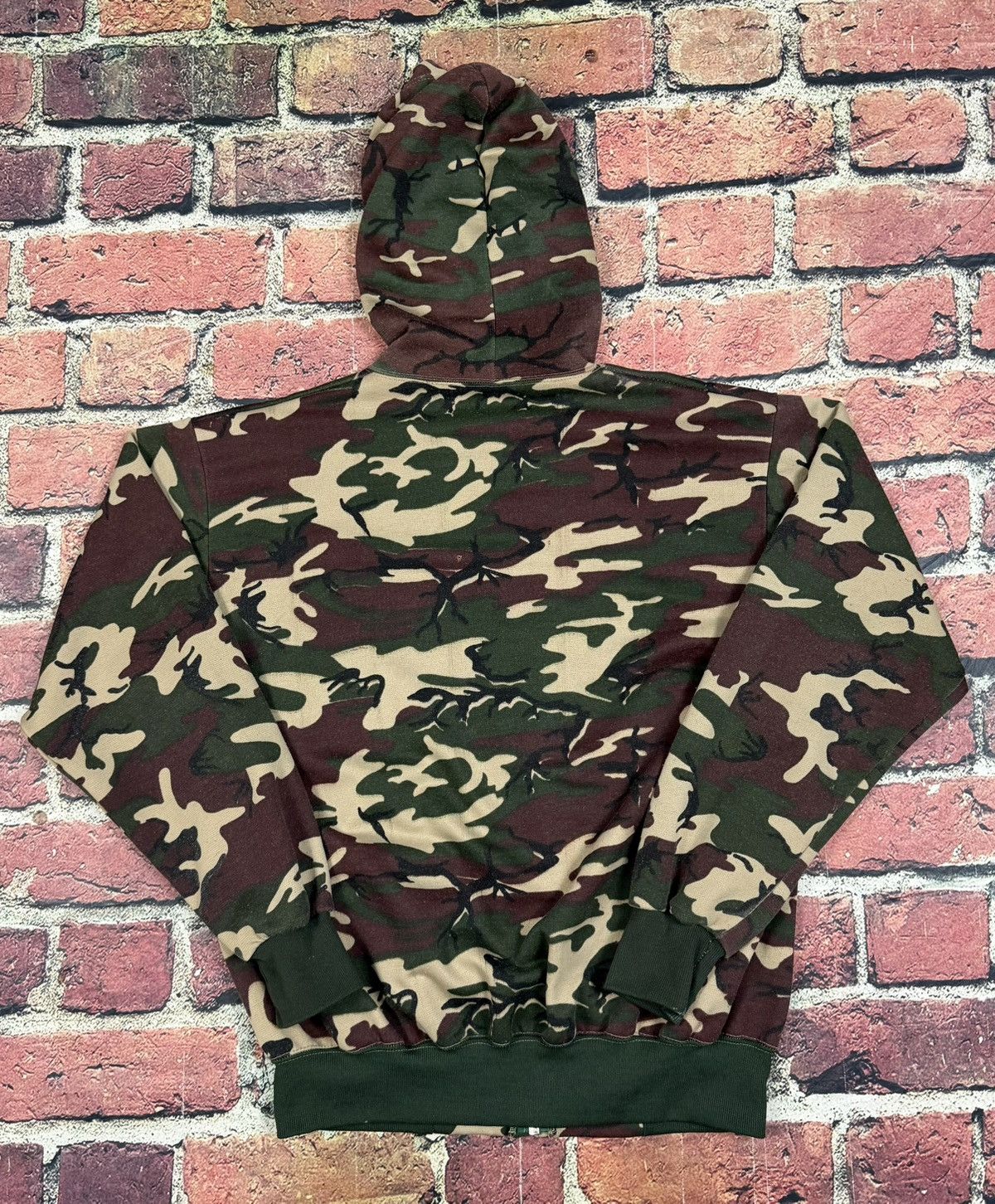 Other Vintage Camo Zip Up Hoodie Thermal Lined Sweatshirt Blank Size US L / EU 52-54 / 3 - 2 Thumbnail