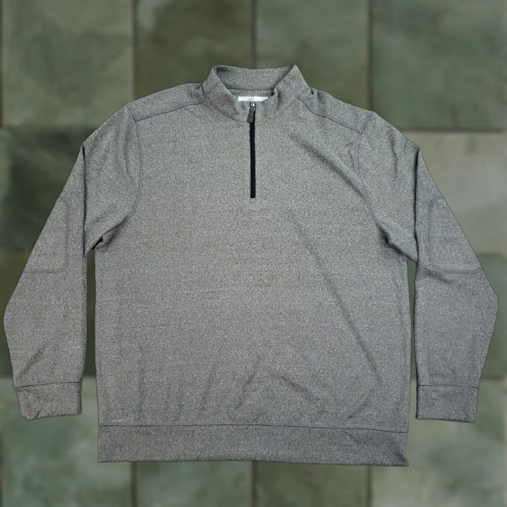 Vintage Greg Norman Men's Sweater Gray XL 1/4 Zip Long Sleeve Mock Neck Casual Golf Walking Lightweight Size US XL / EU 56 / 4 - 1 Thumbnail