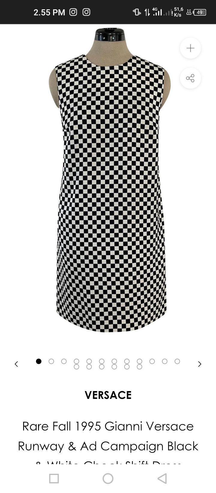 Versace × Vintage F/W 1995 checkerboard very rare Size S / US 4 / IT 40 - 13 Thumbnail
