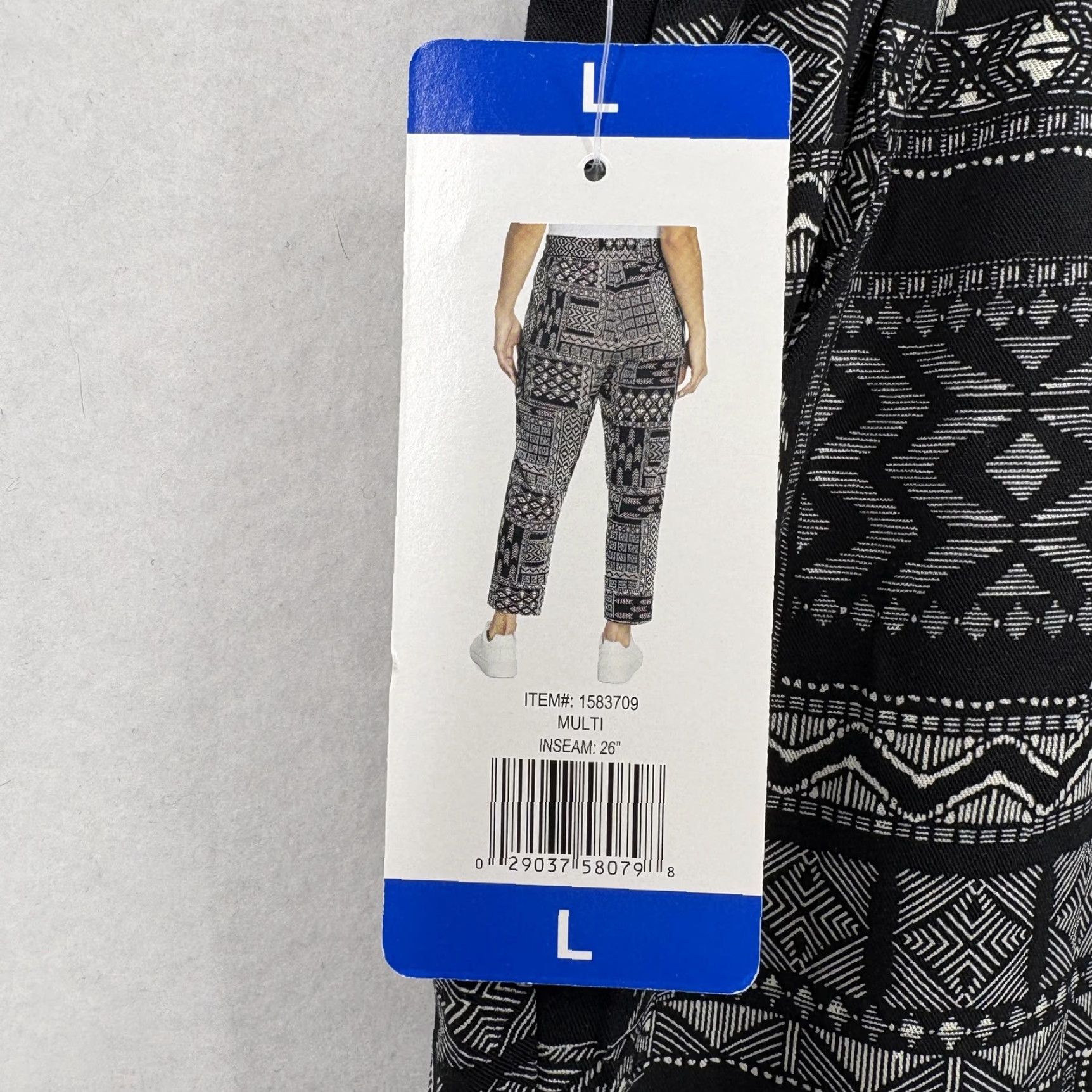 Jessica Simpson Jessica Simpson Pants Womens Large Black Tribal Geometric Pull On Ankle NWT Size 36" / US 14 / IT 50 - 4 Thumbnail