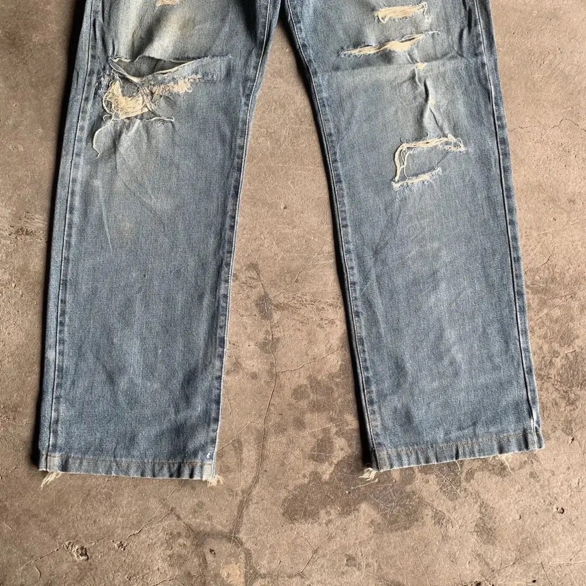 Destroy Lonely 📌 DESTROYED !! Y2K Edwin Frontier 32x30 Jeans Vintage Pants Size US 32 / EU 48 - 4 Thumbnail