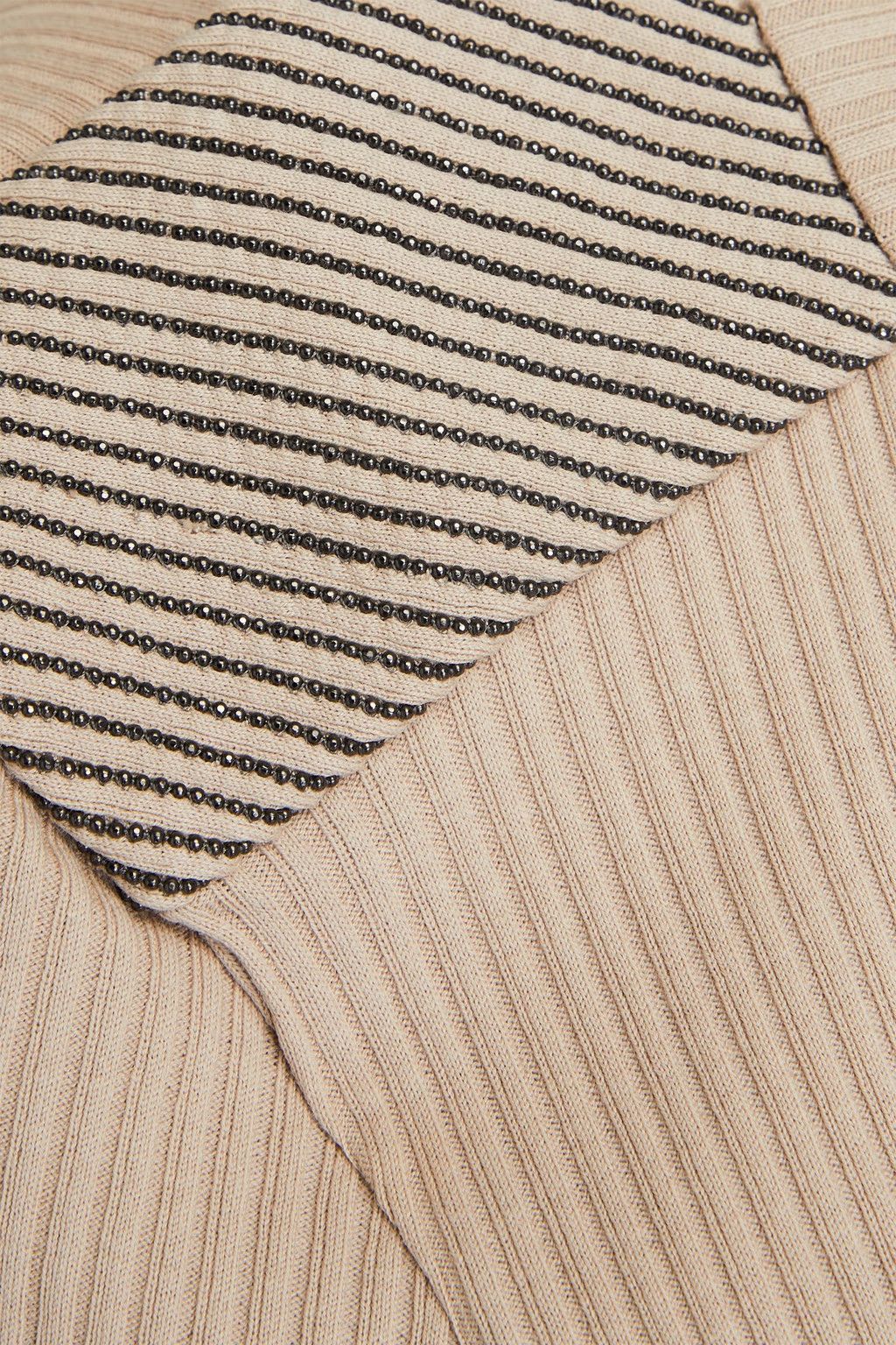 Brunello Cucinelli o1y0825 V-neck T-Shirt in Beige Size XXL / US 16-18 / IT 52-54 - 4 Thumbnail