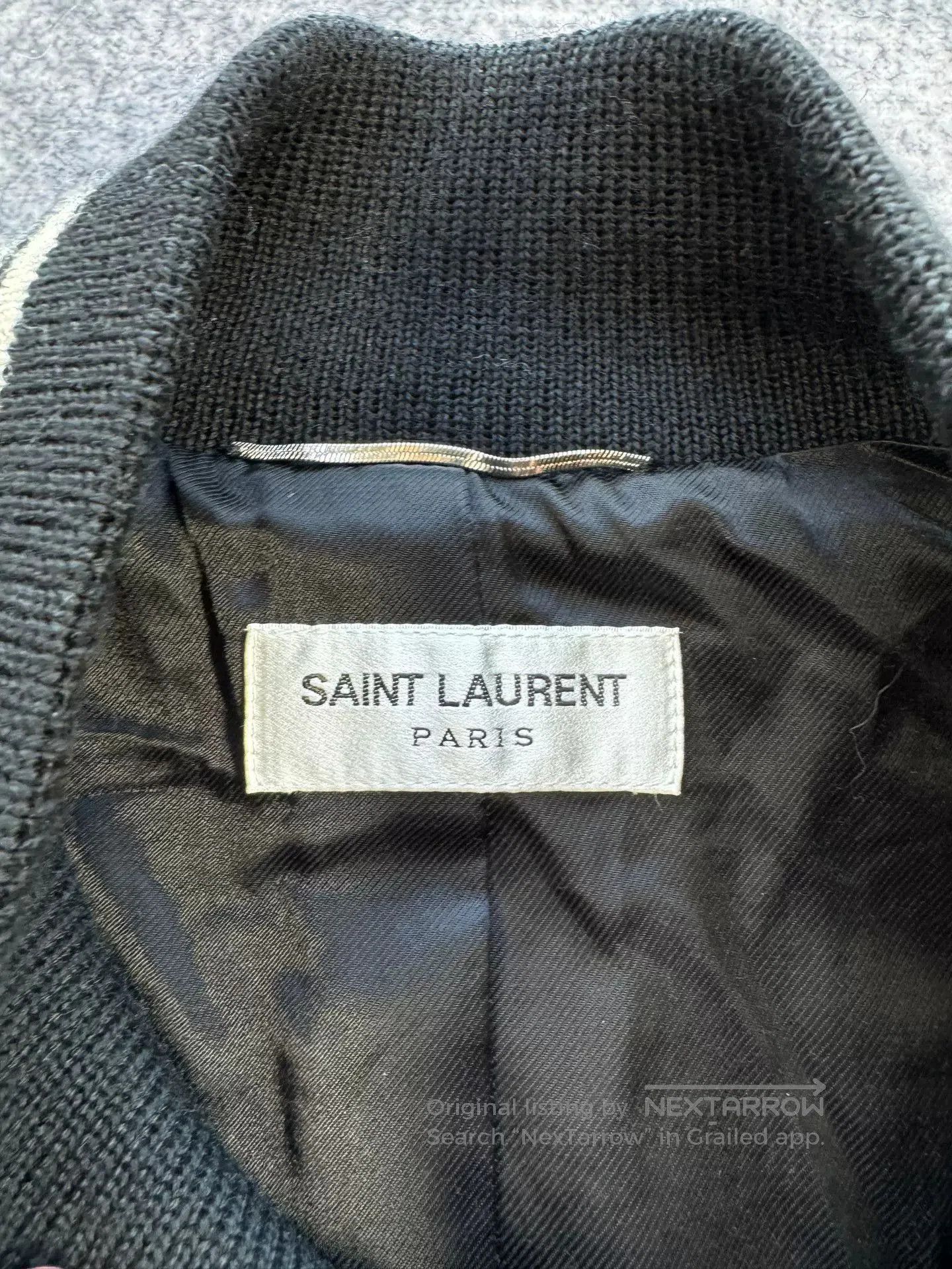 Saint Laurent Paris Saint Laurent Black White Leather Sleeve Jacket. Size US M / EU 48-50 / 2 - 3 Thumbnail
