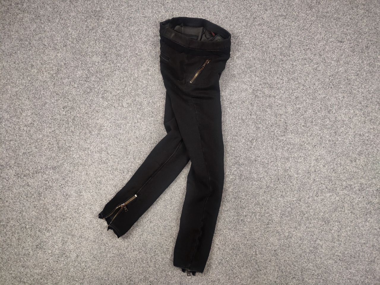 Vintage Road To Awe R+A Design Avant Garde Black Skinny Zip Pants Size 30" / US 8 / IT 44 - 2 Thumbnail