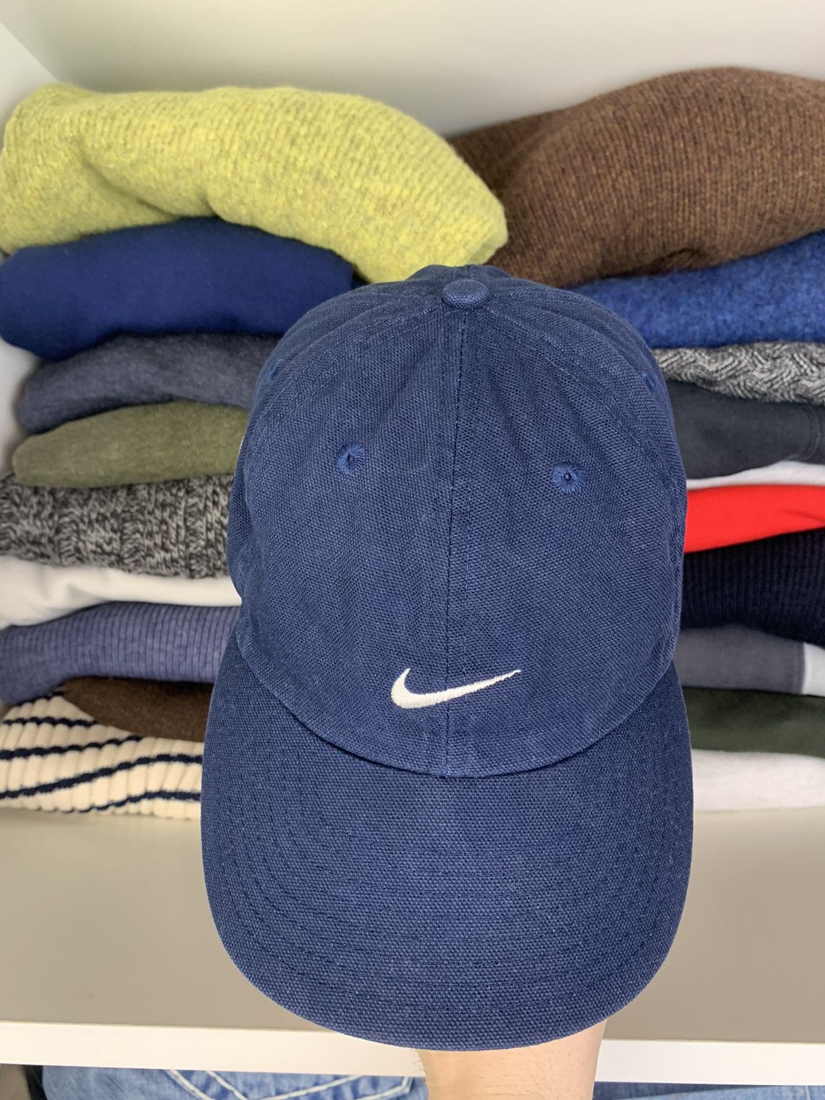 Nike × Vintage Vintage Nike Big Swoosh Cap Hat Size ONE SIZE - 7 Thumbnail