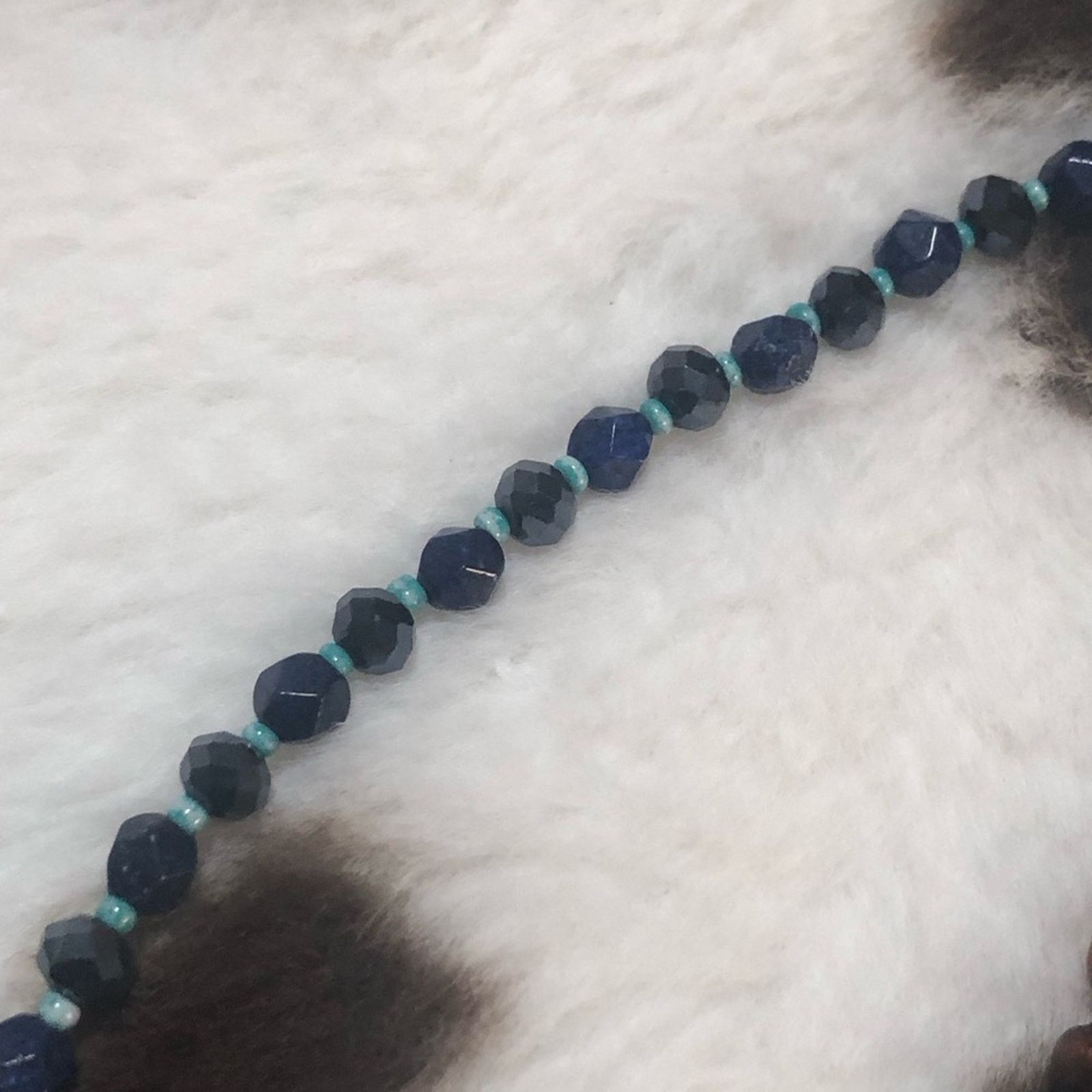 Handmade Handcrafted genuine stone faceted sodalite crystal necklace Size ONE SIZE - 10 Thumbnail