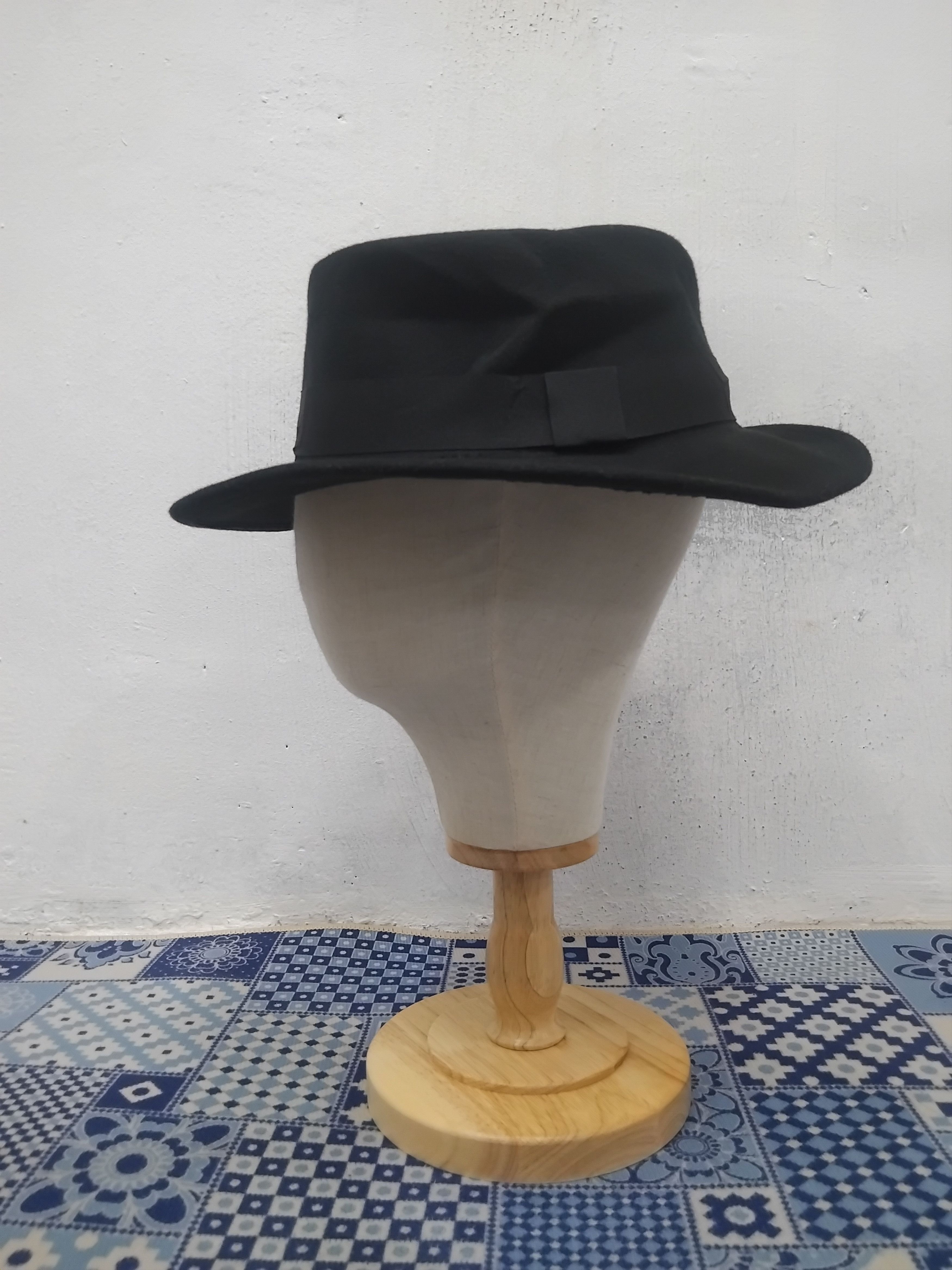 Japanese Brand Unnamed Chicanos style black colour fedora hat Size 38 - 5 Thumbnail