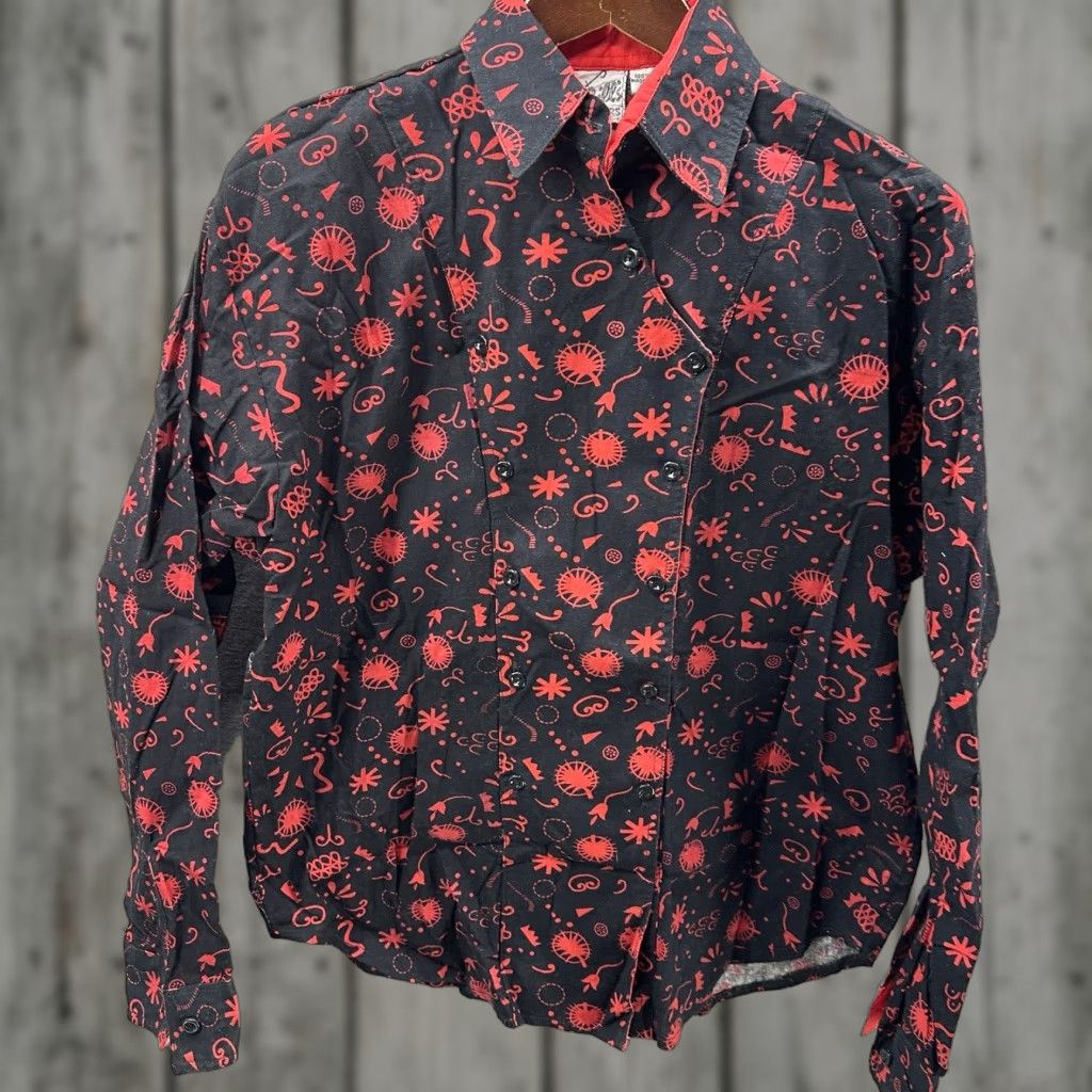Vintage VTG Mine And Bills Rodeo Shirt Mens Small Western Bib Front Button-Up Collared Cotton Black Long Sleeve Cowboy Vintage Mens Shirt Size US S / EU 44-46 / 1 - 1 Thumbnail