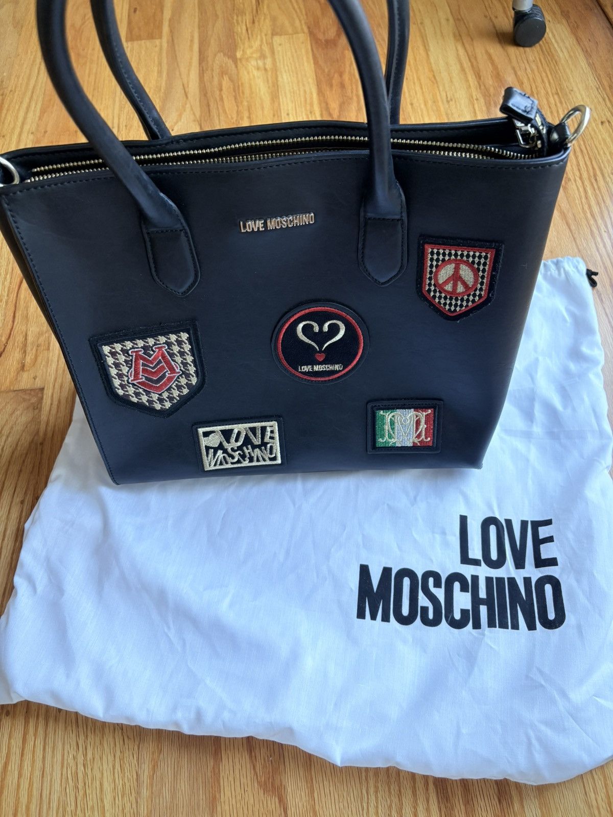Love Moschino Love Moschino embroidery Patchwork Tote Size ONE SIZE - 11 Thumbnail
