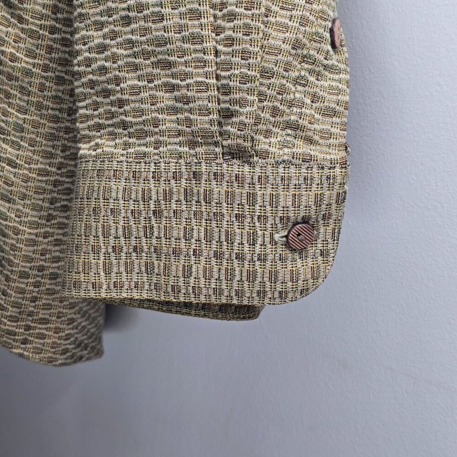 Jhane Barnes Jhane Barnes Japanese Woven Geometric Shirt Tan Brown Size US L / EU 52-54 / 3 - 7 Thumbnail