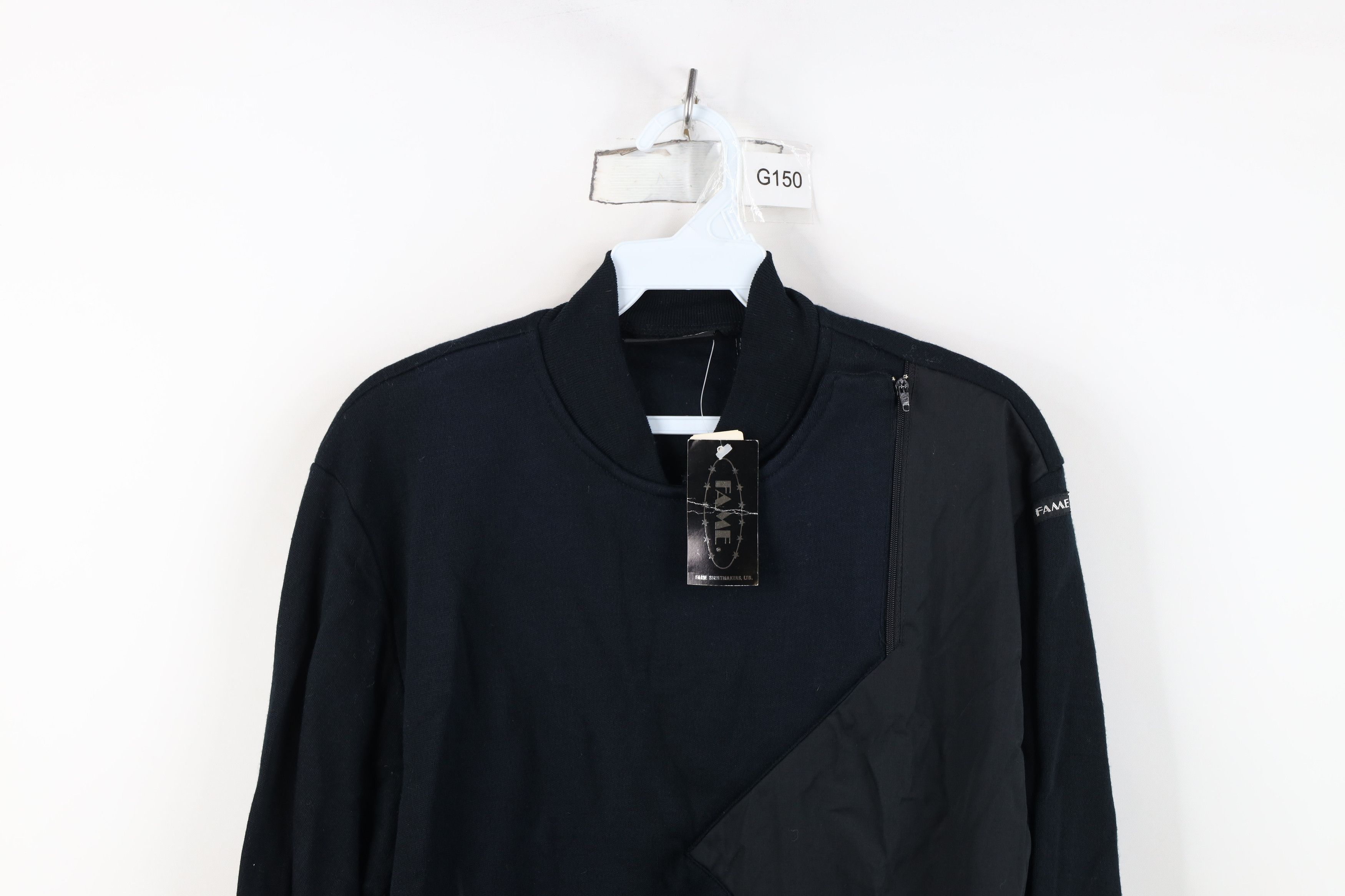 Vintage Deadstock Vintage 90s Streetwear Side Zip Sweatshirt Black Size US L / EU 52-54 / 3 - 2 Thumbnail