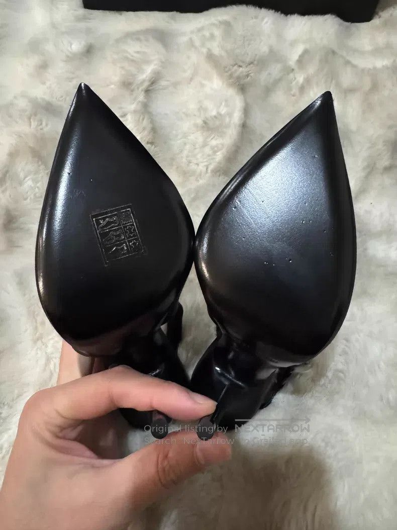 Saint Laurent Paris Saint Laurent Paris Black Crystal Satin High Heels Size US 5.5 / IT 35.5 - 6 Thumbnail