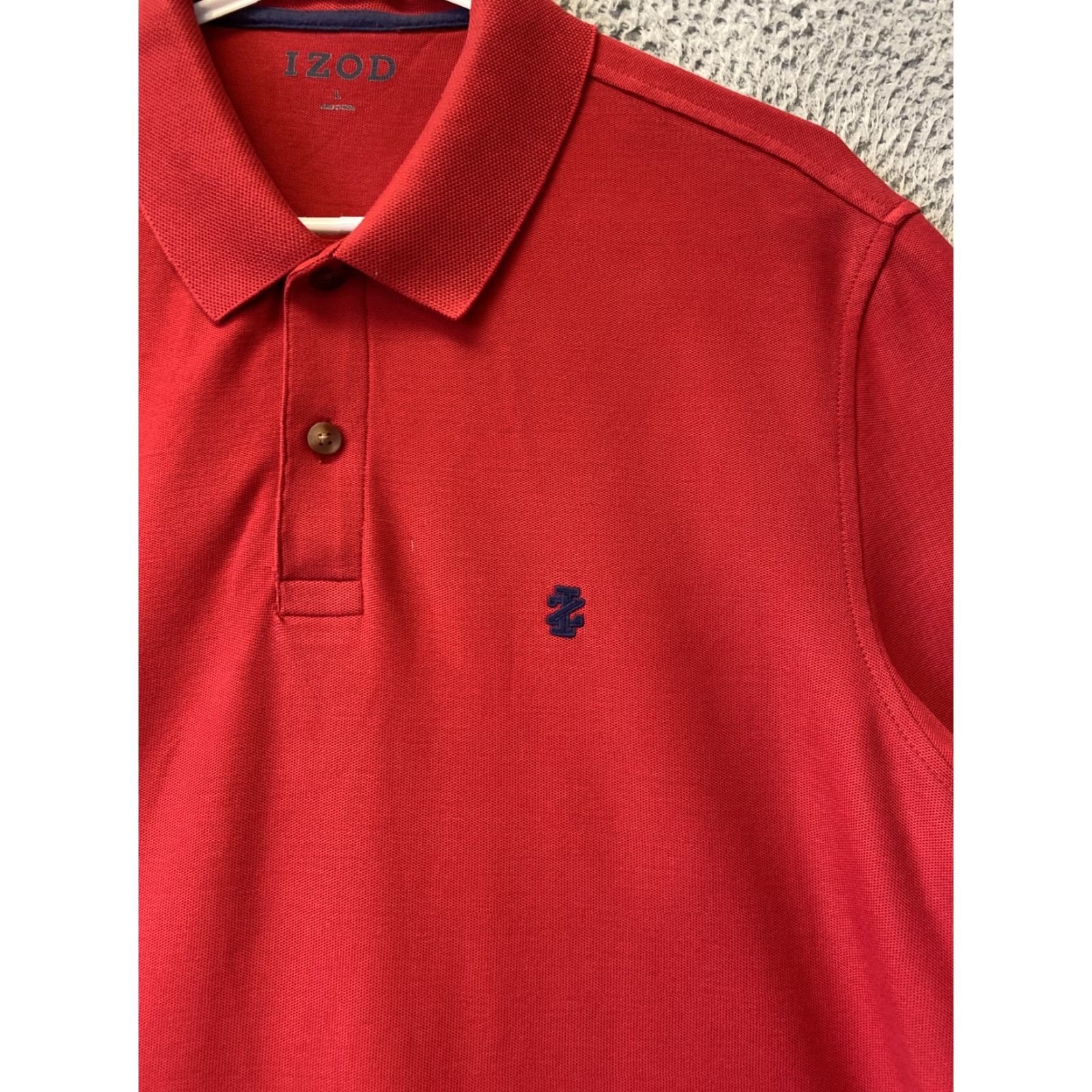 Izod IZOD Advantage Performance Polo Shirt L Red Short Sleeve Mens Polo Shirt Regular Fit Cotton Polyester Casual Sports Golf Outdoor 34-82 Size US L / EU 52-54 / 3 - 2 Thumbnail