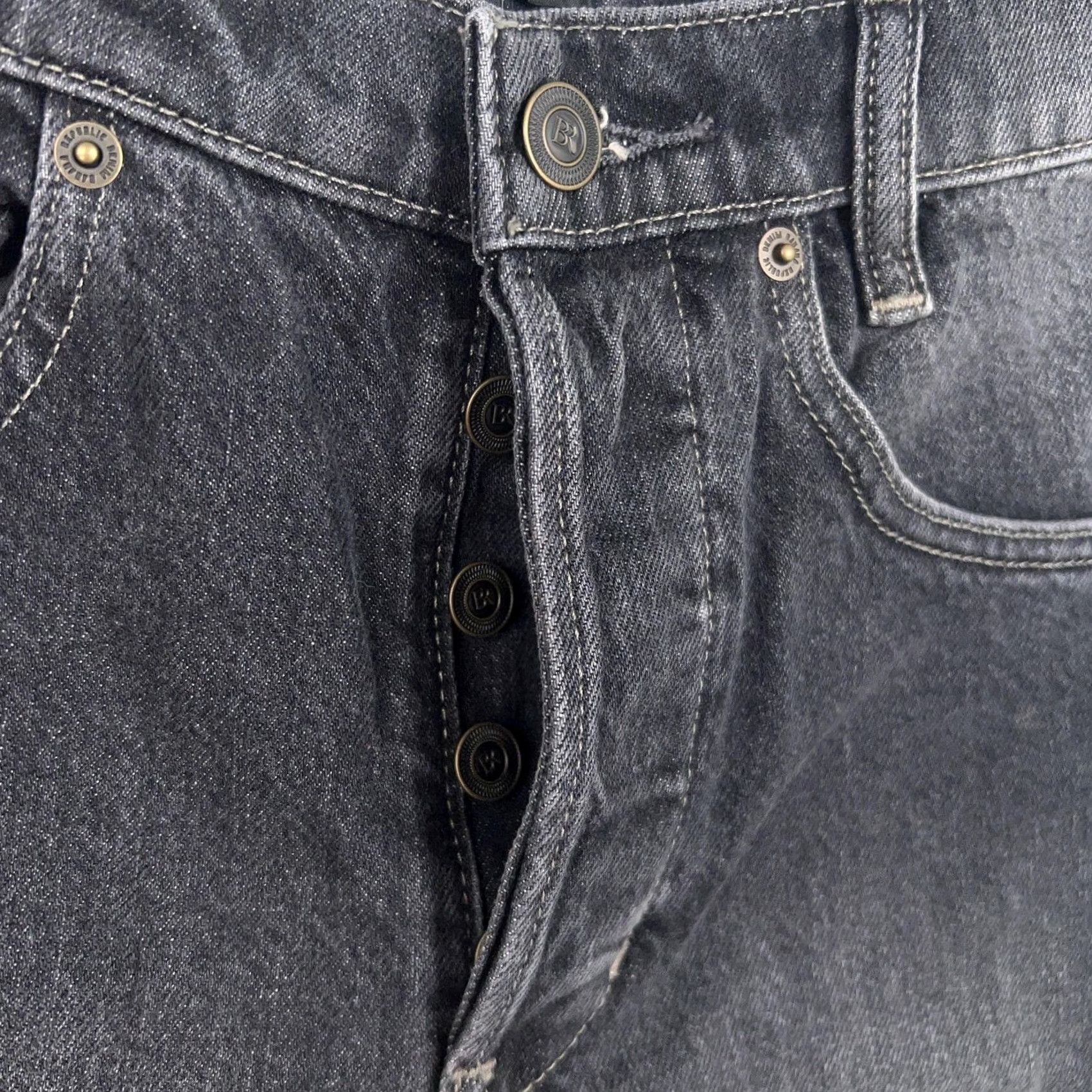 Banana Republic Banana Republic Jeans Womens 26 Washed Black Denim The Ranger Jean Button Fly Size 26" / US 2 / IT 38 - 4 Thumbnail