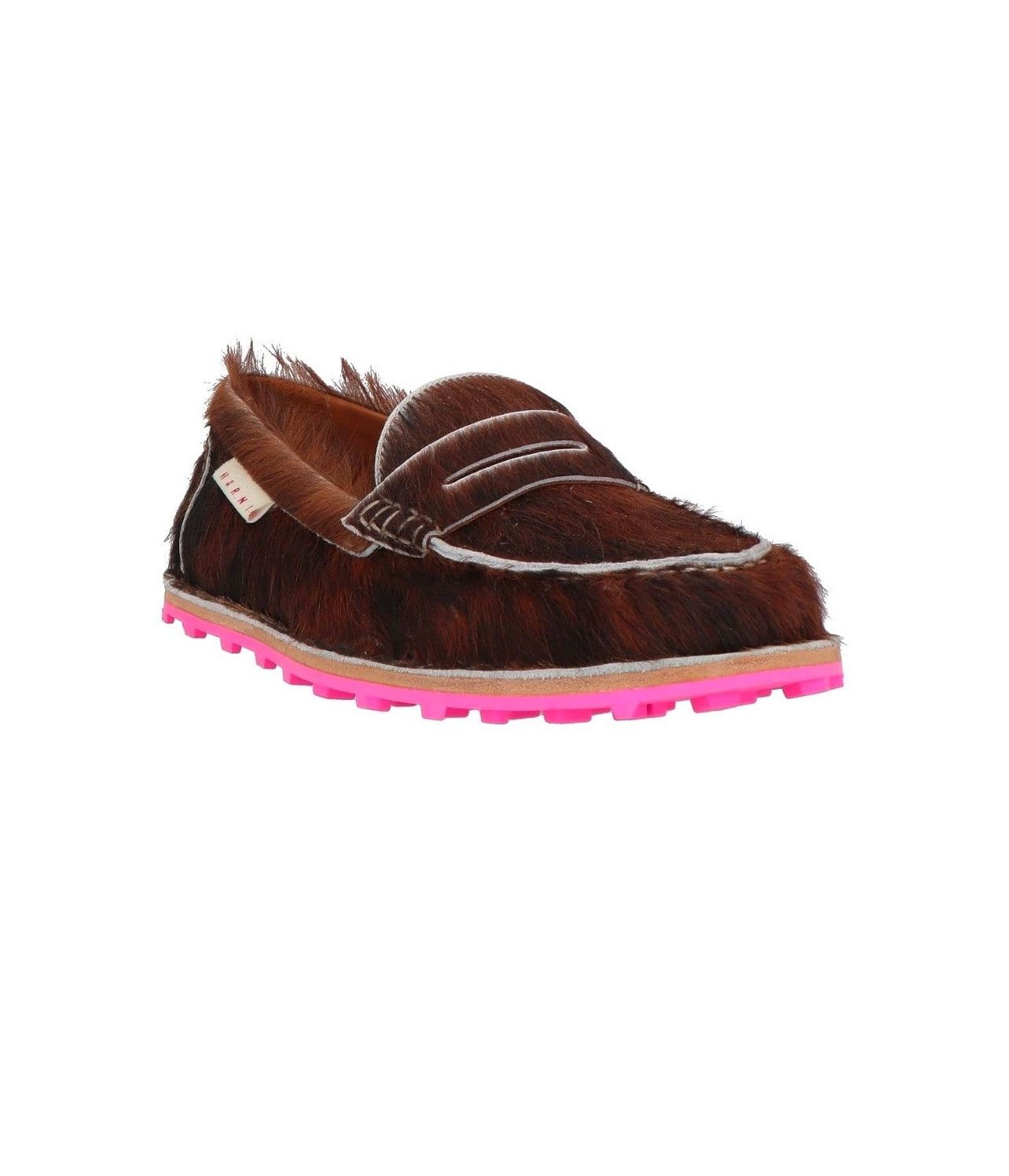 Marni Marni Brown Calf Hair Penny Loafers with Pink Sol Size US 10 / EU 43 - 2 Thumbnail