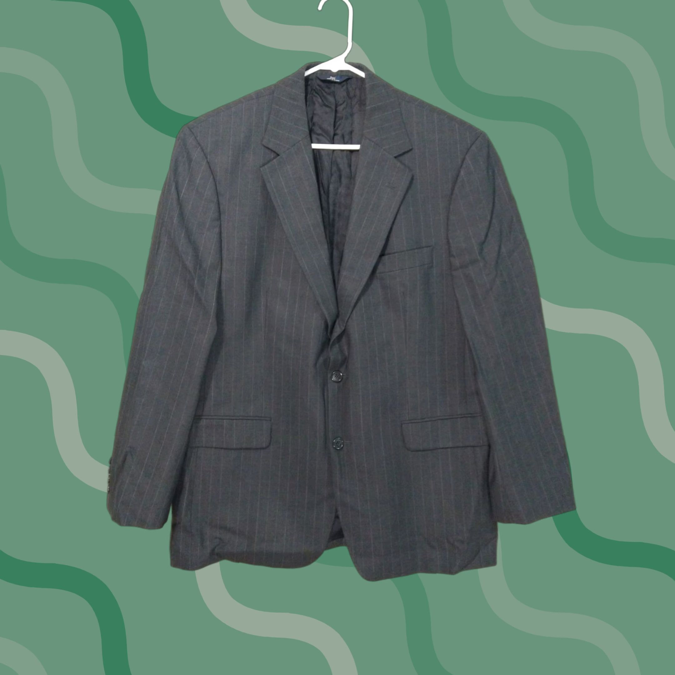 Brooks Brothers VINTAGE Brooks Brothers Blazer Mens 42R Gray Pinstripe Wool Sport Coat Stretch 346 Size 42R - 1 Thumbnail
