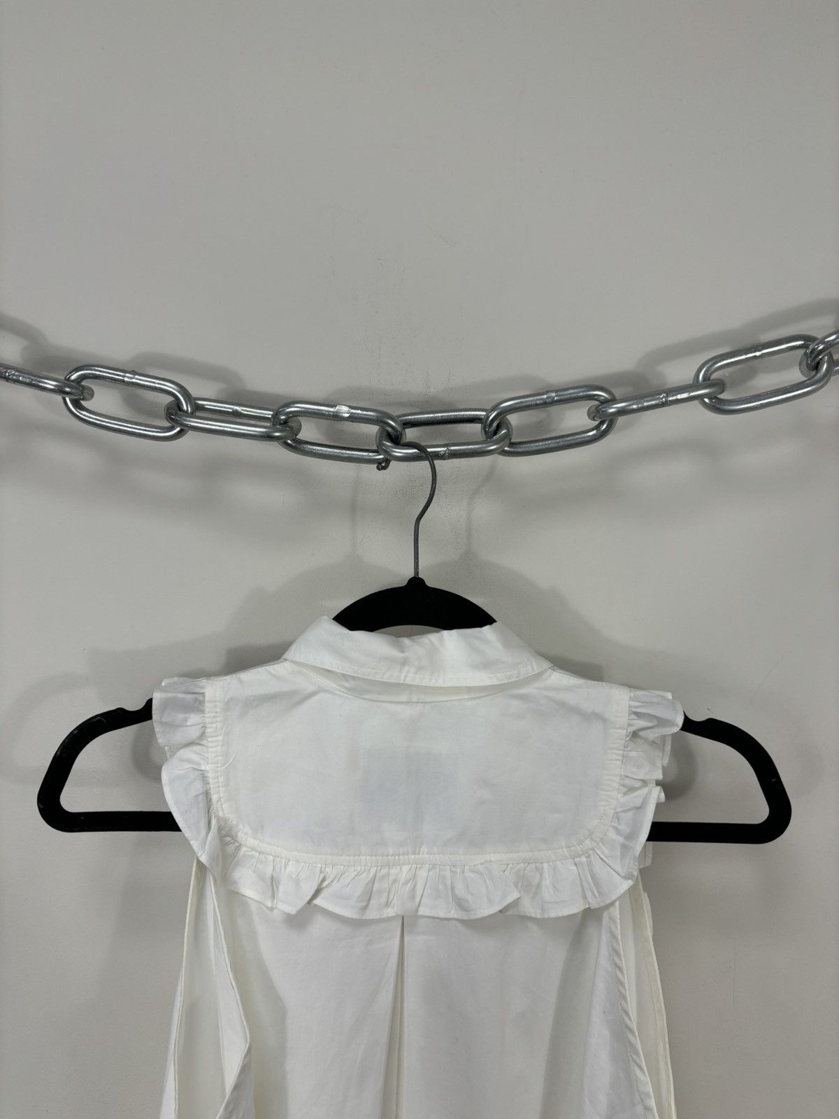 Moschino Vintage Moschino Women’s Ruffle Bib White Sleeveless Dress Size M / US 6-8 / IT 42-44 - 15 Thumbnail