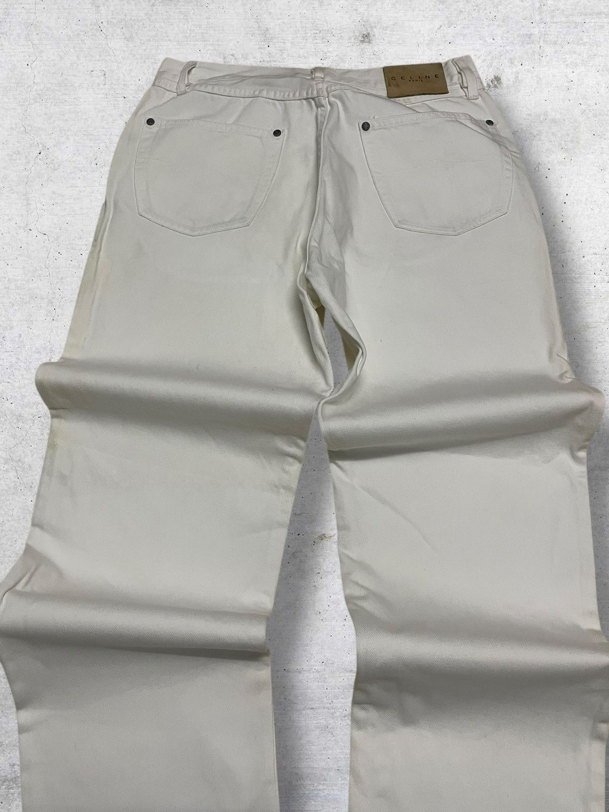 Celine VINTAGE CELIN PARIS DESIGNER 90S CLEAN WHITE BAGGY DENIM Size US 28 / EU 44 - 12 Thumbnail